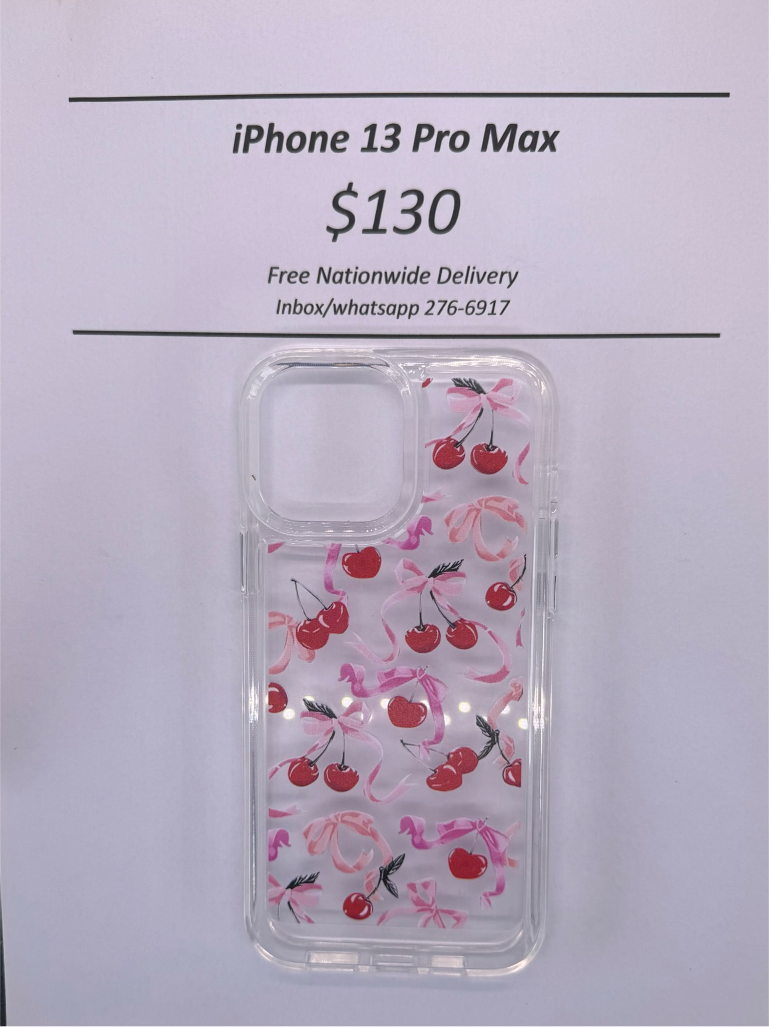 iPhone 13 Pro Max Cherry Bow Case