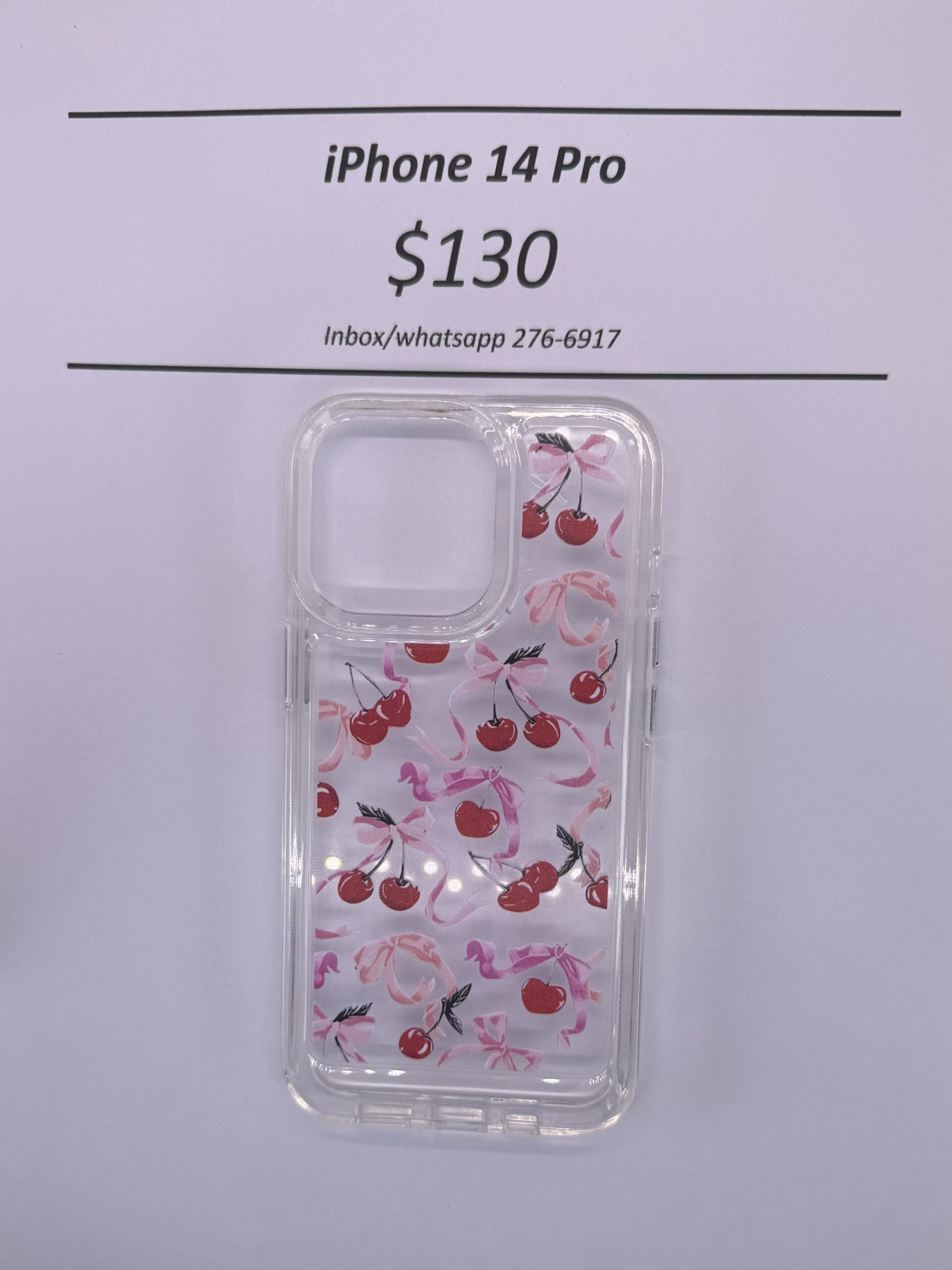 iPhone 14 Pro Cherry Bow Case
