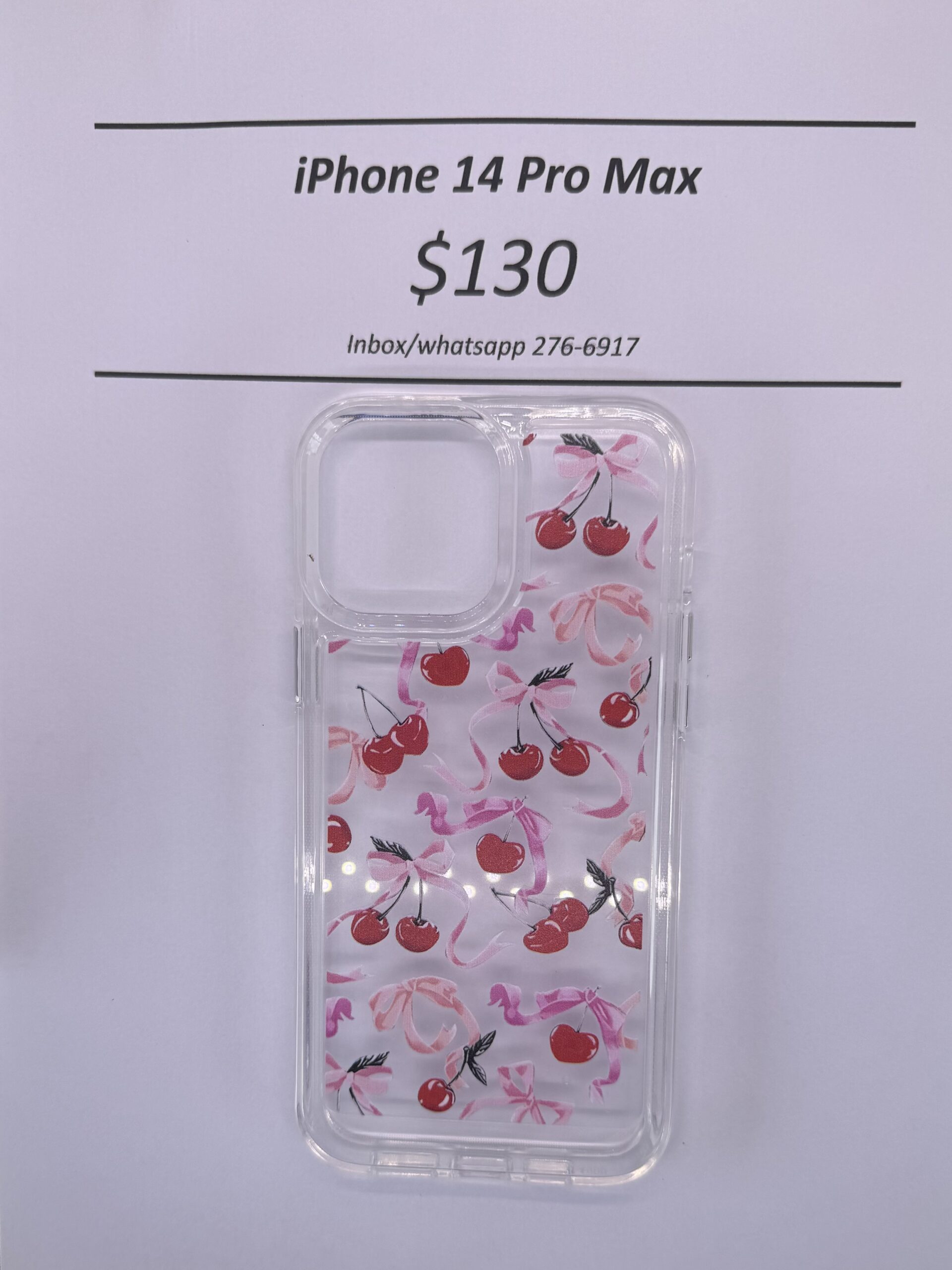 iPhone 14 Pro Max Cherry Bow Case