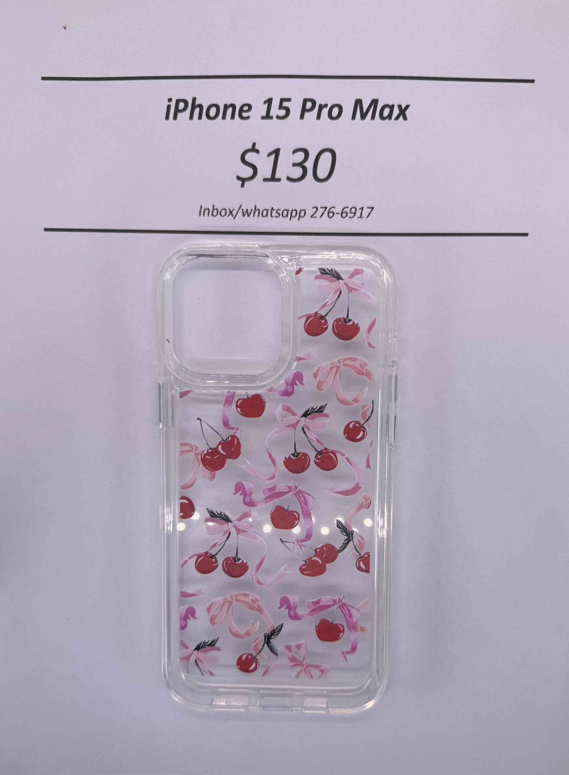 iPhone 15 Pro Max Cherry Bow Case