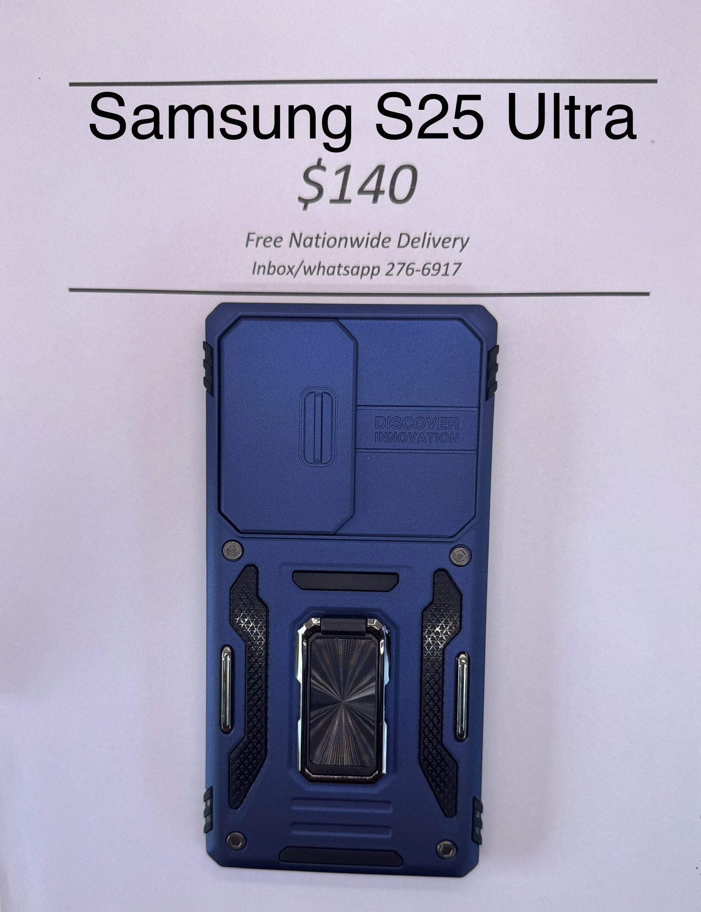 S25 Ultra Blue Rugged Rectangle with Camera Cover