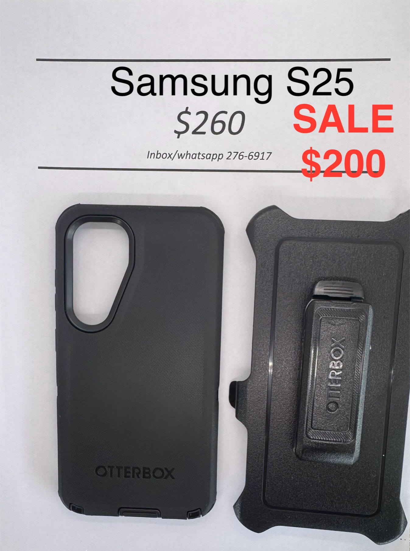 Samsung S25 Otterbox-Defender Black