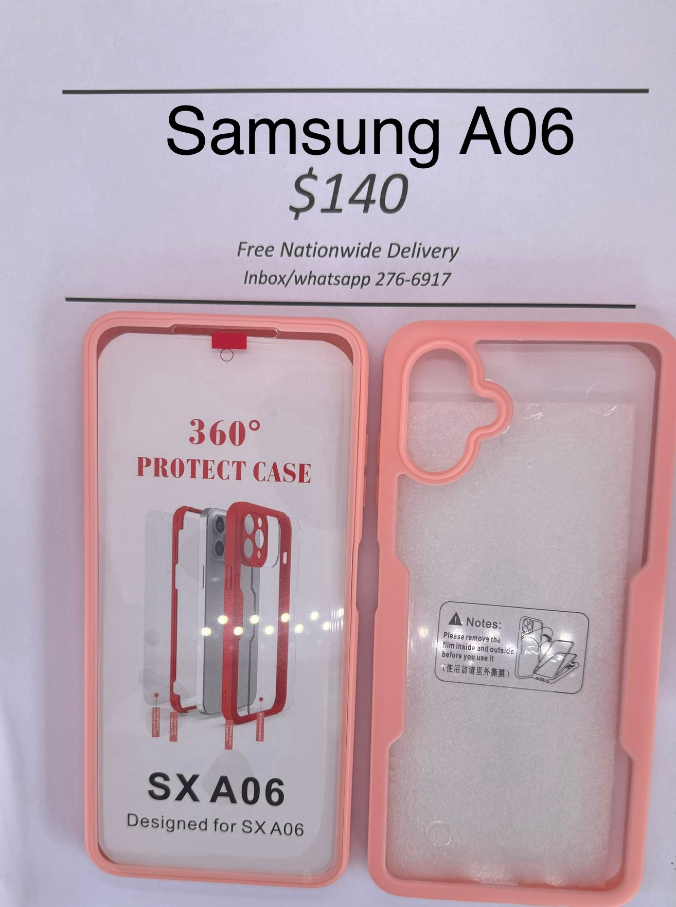 A06 Pink Rugged 360 case