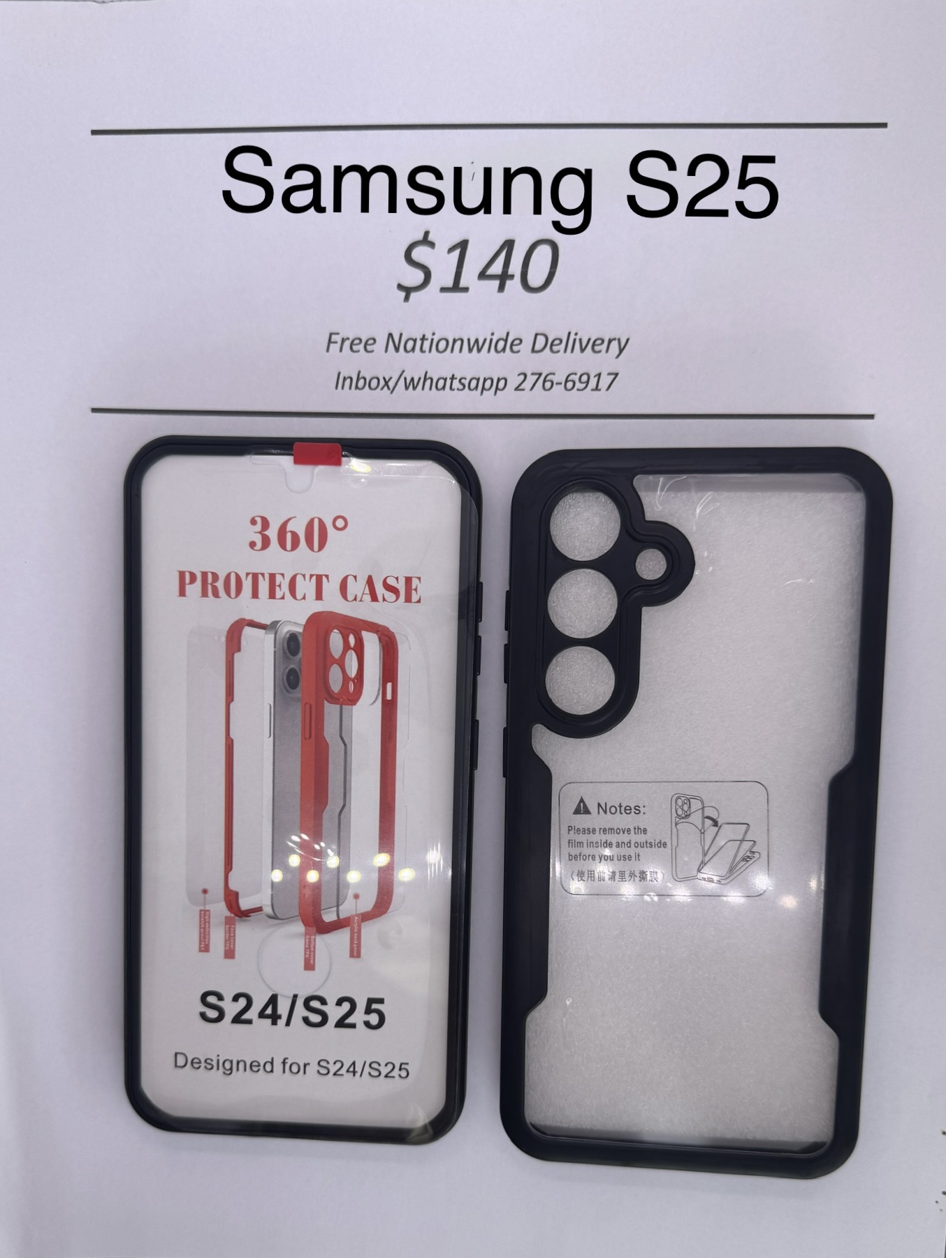 S25 Black Rugged 360 Case