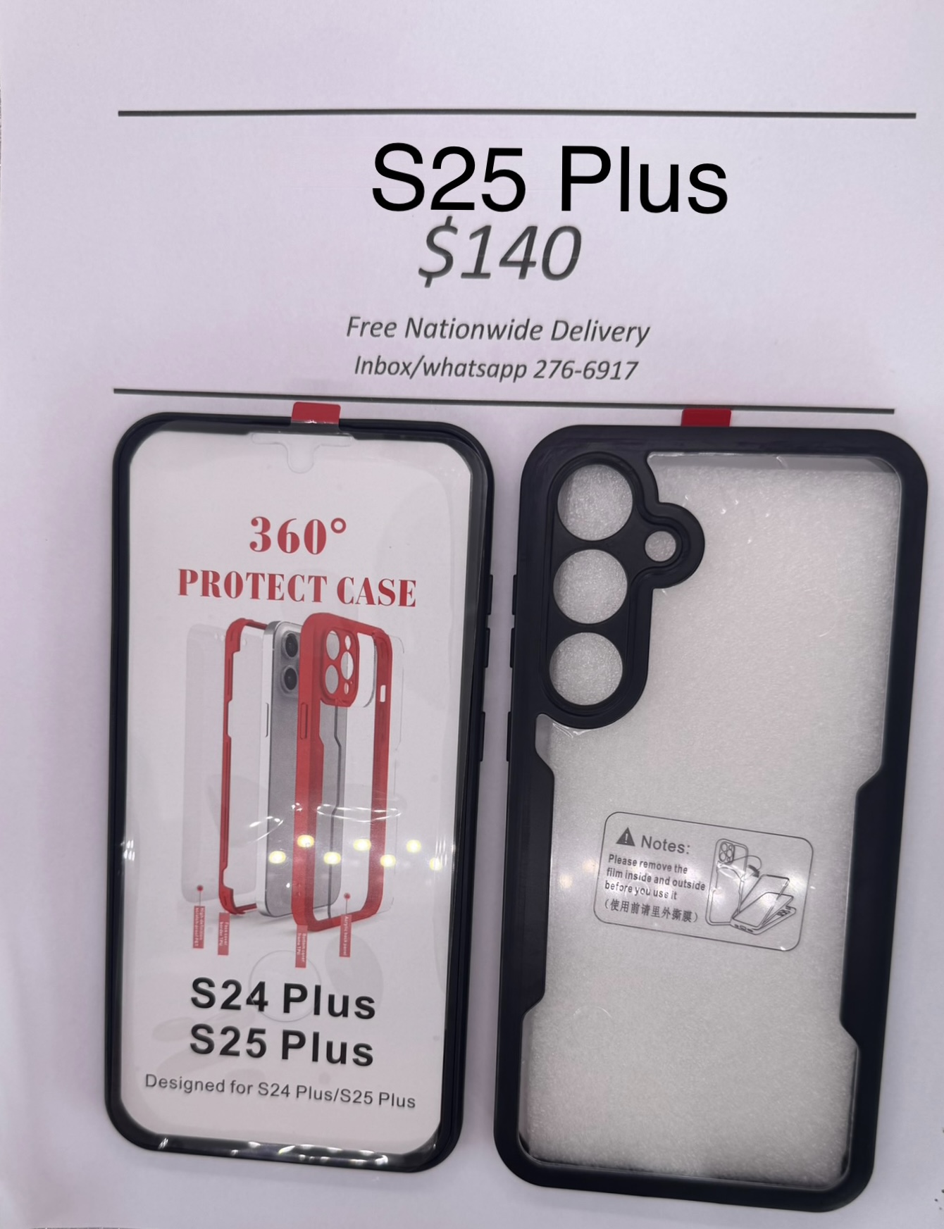 S25+ Black Rugged 360 Case