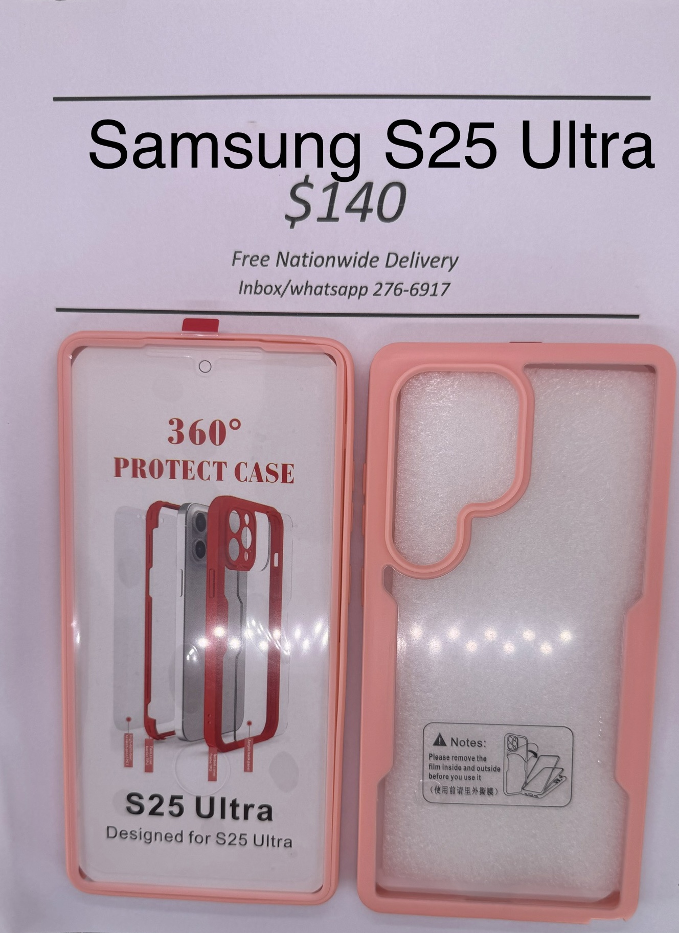 S25 Ultra Pink Rugged 360 case