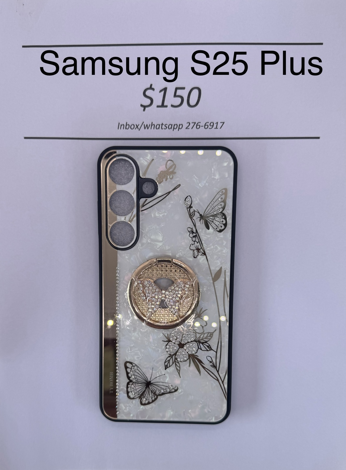 S25+ White and Gold Butterfly Case