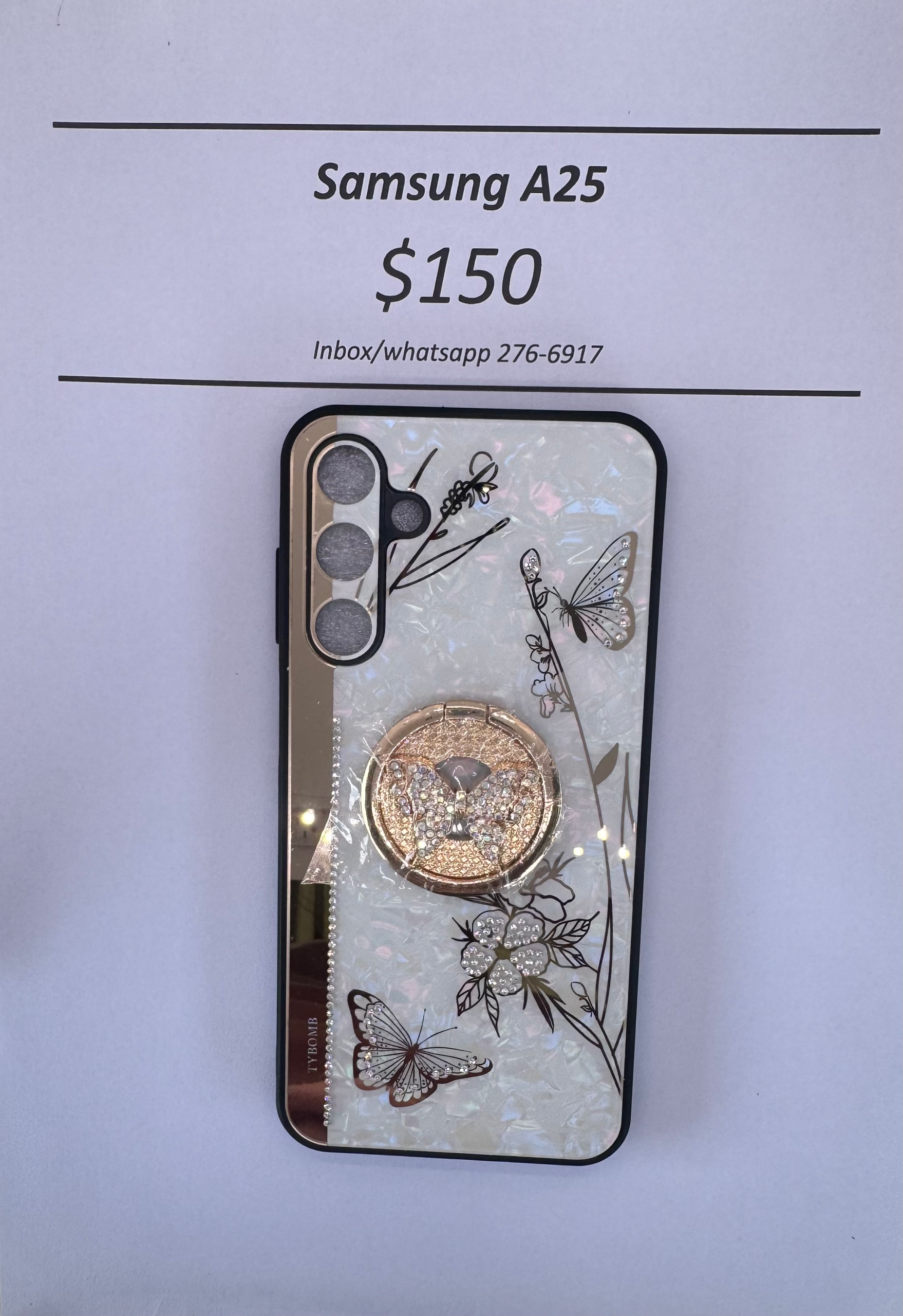 A25 White and Gold Butterfly Case