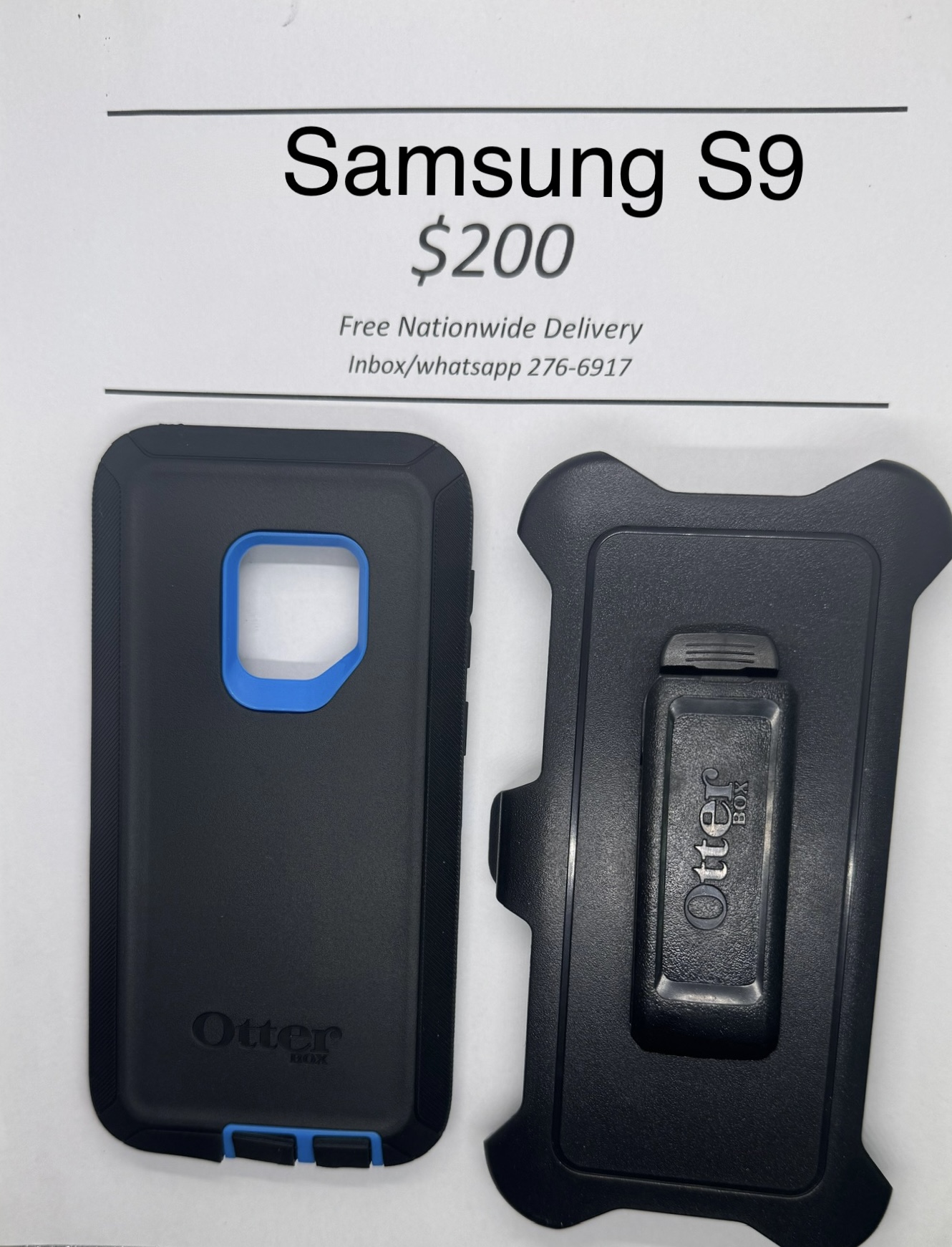 S9 Black with Blue Otterbox Defender