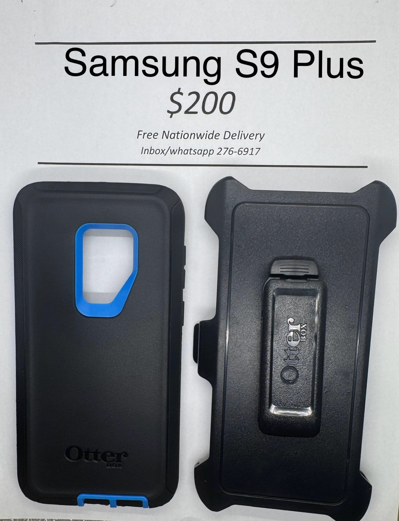 S9+ Black with Blue Otterbox Defender