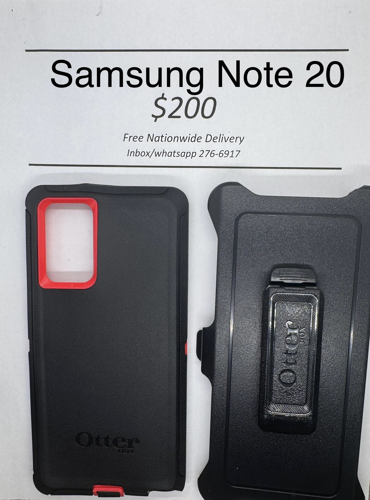 Note 20 Black with Pink Otterbox Defender
