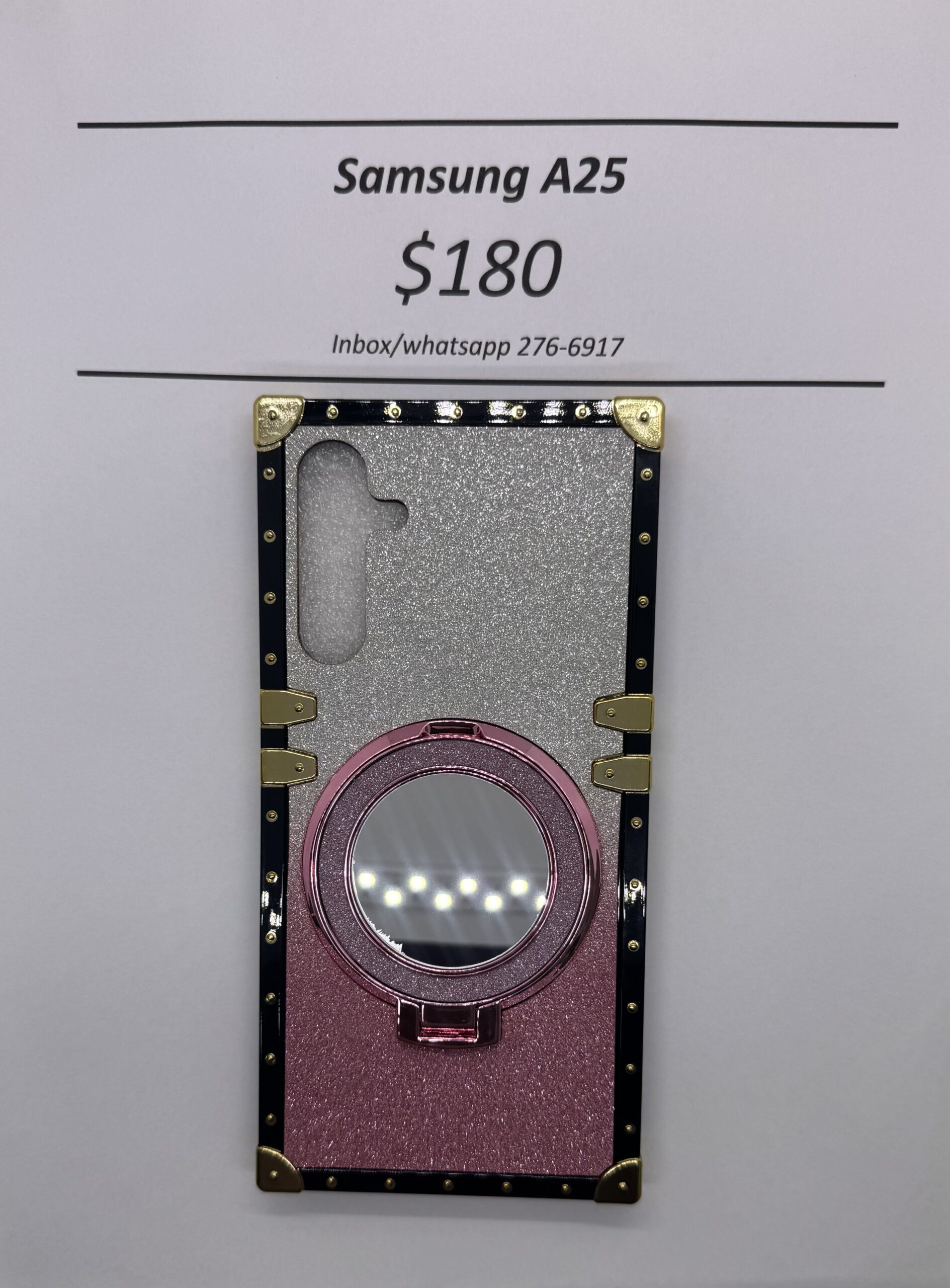 A25 Pink and Silver Glitter Trunk