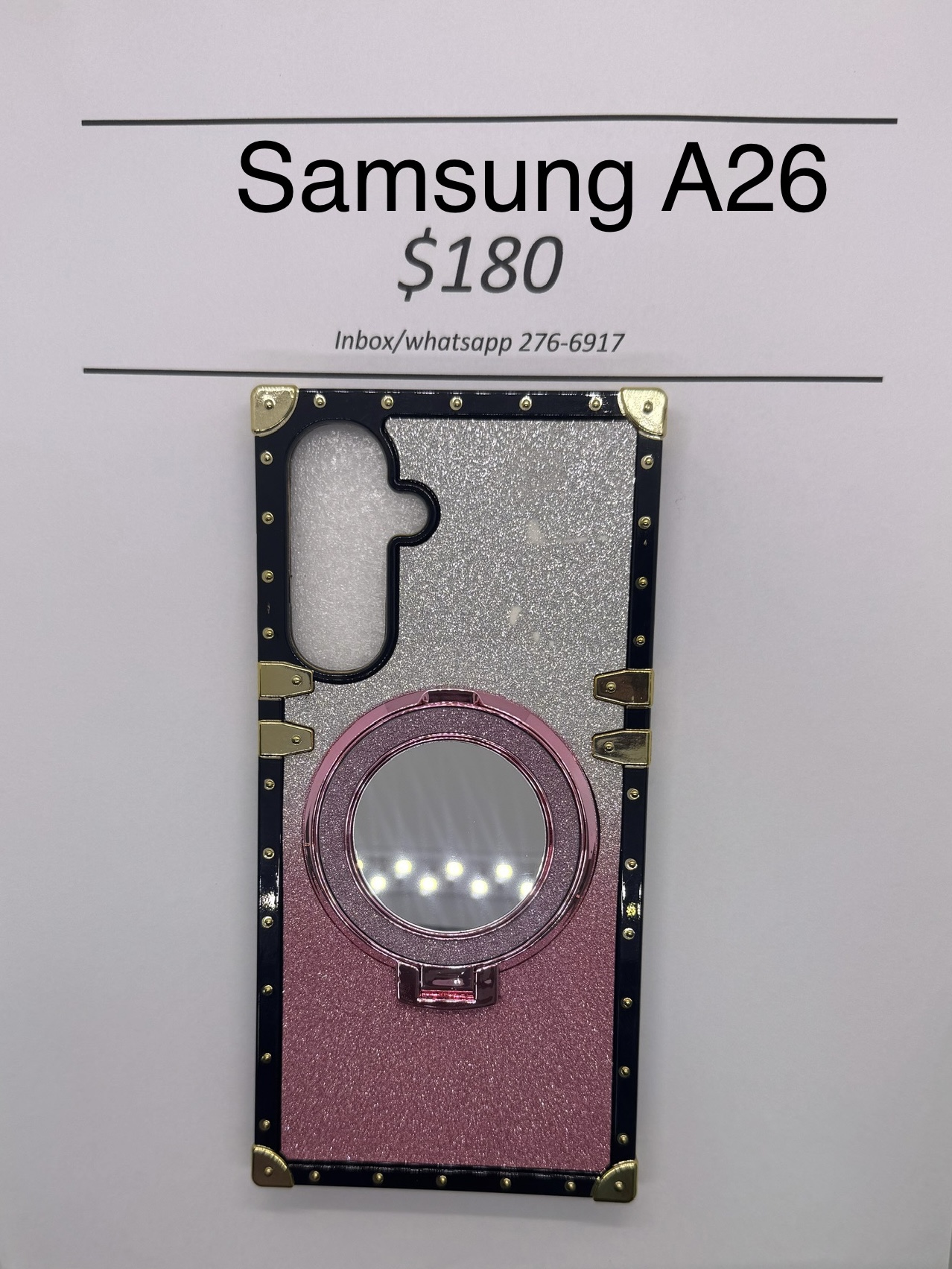 A26 Pink and Silver Glitter Trunk