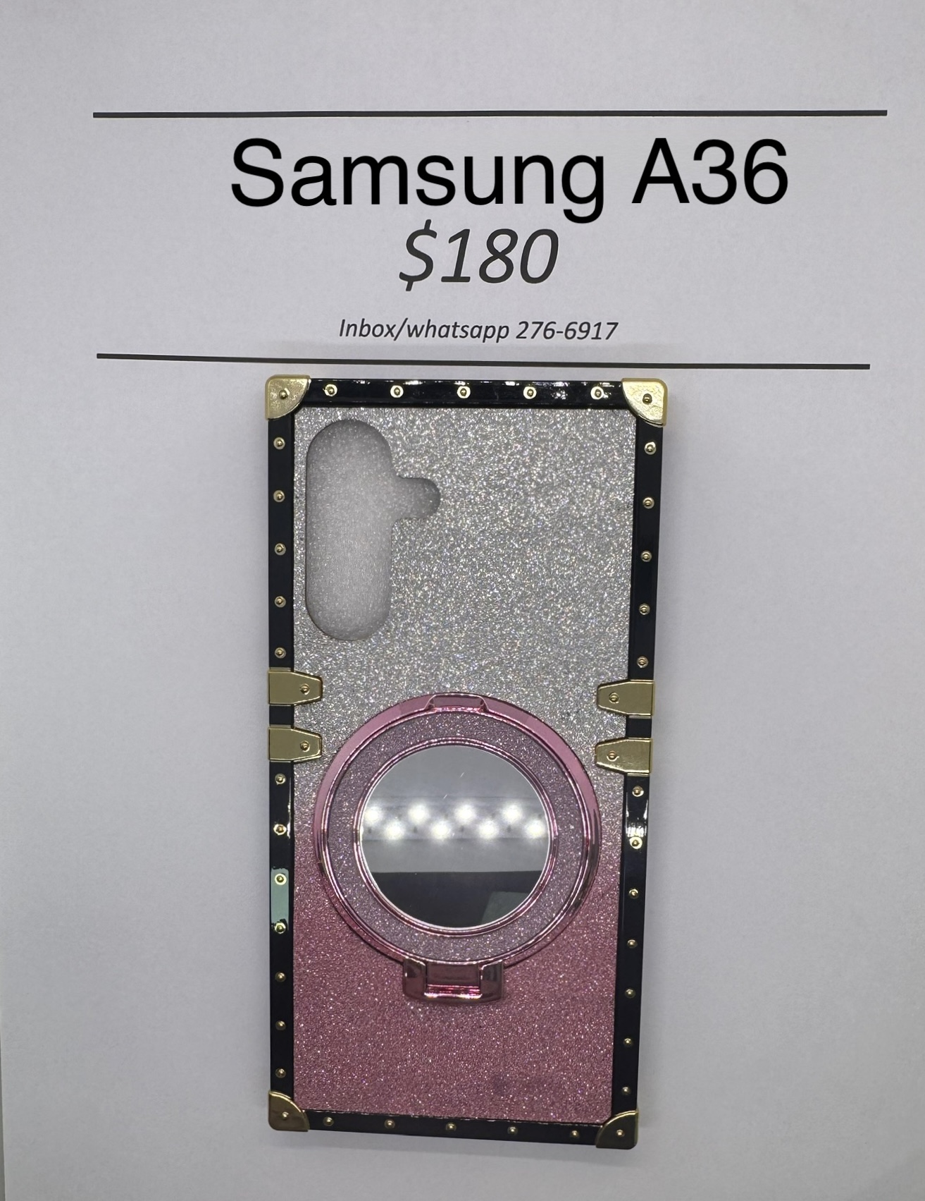 A36 Pink and Silver Glitter Trunk