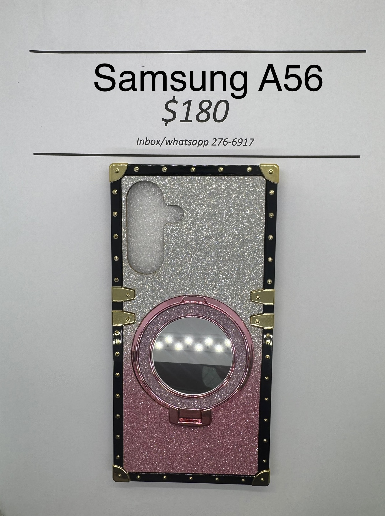 A56 Pink and Silver Glitter Trunk