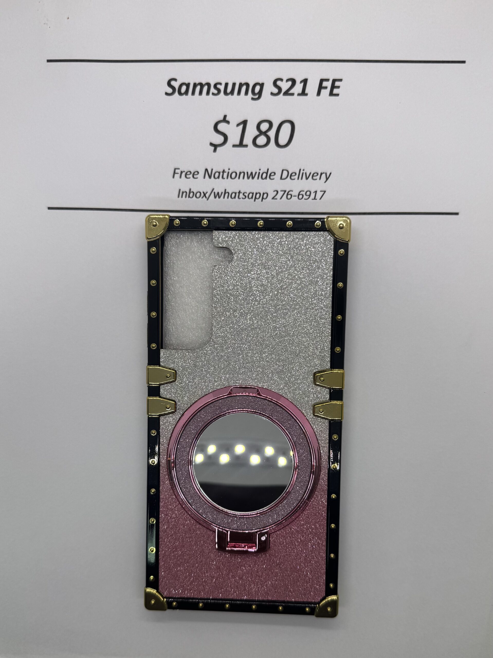 S21 FE Pink and Silver Glitter Trunk