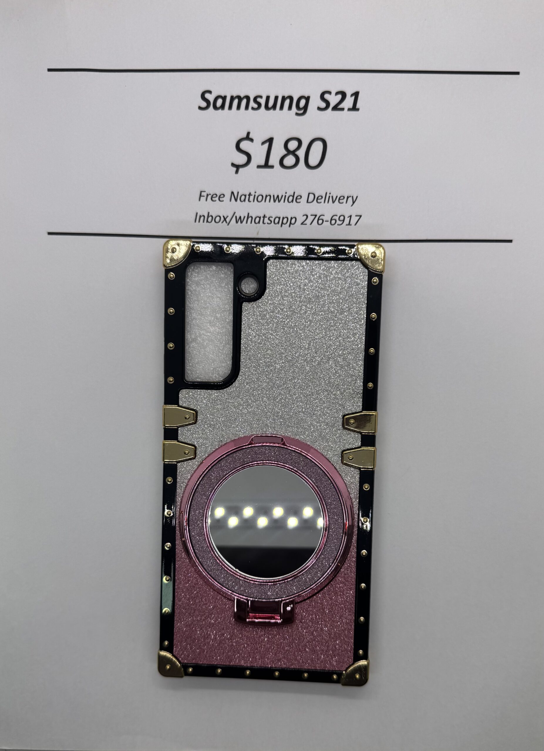 S21 Pink and Silver Glitter Trunk