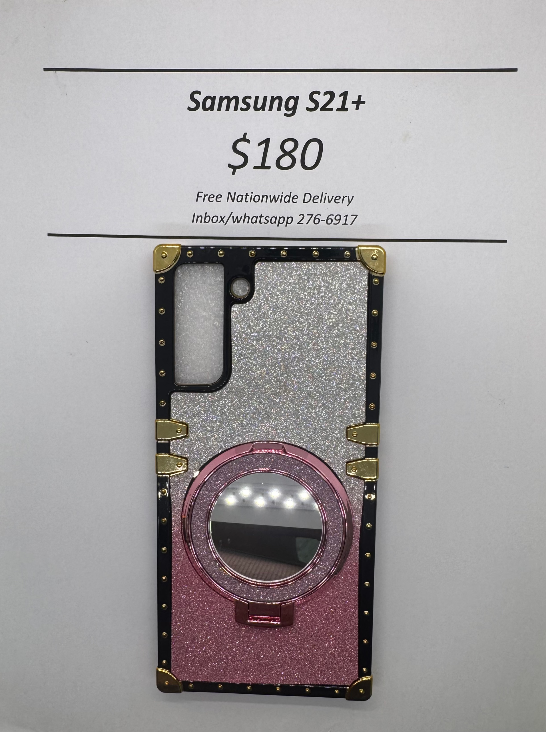 S21+ Pink and Silver Glitter Trunk