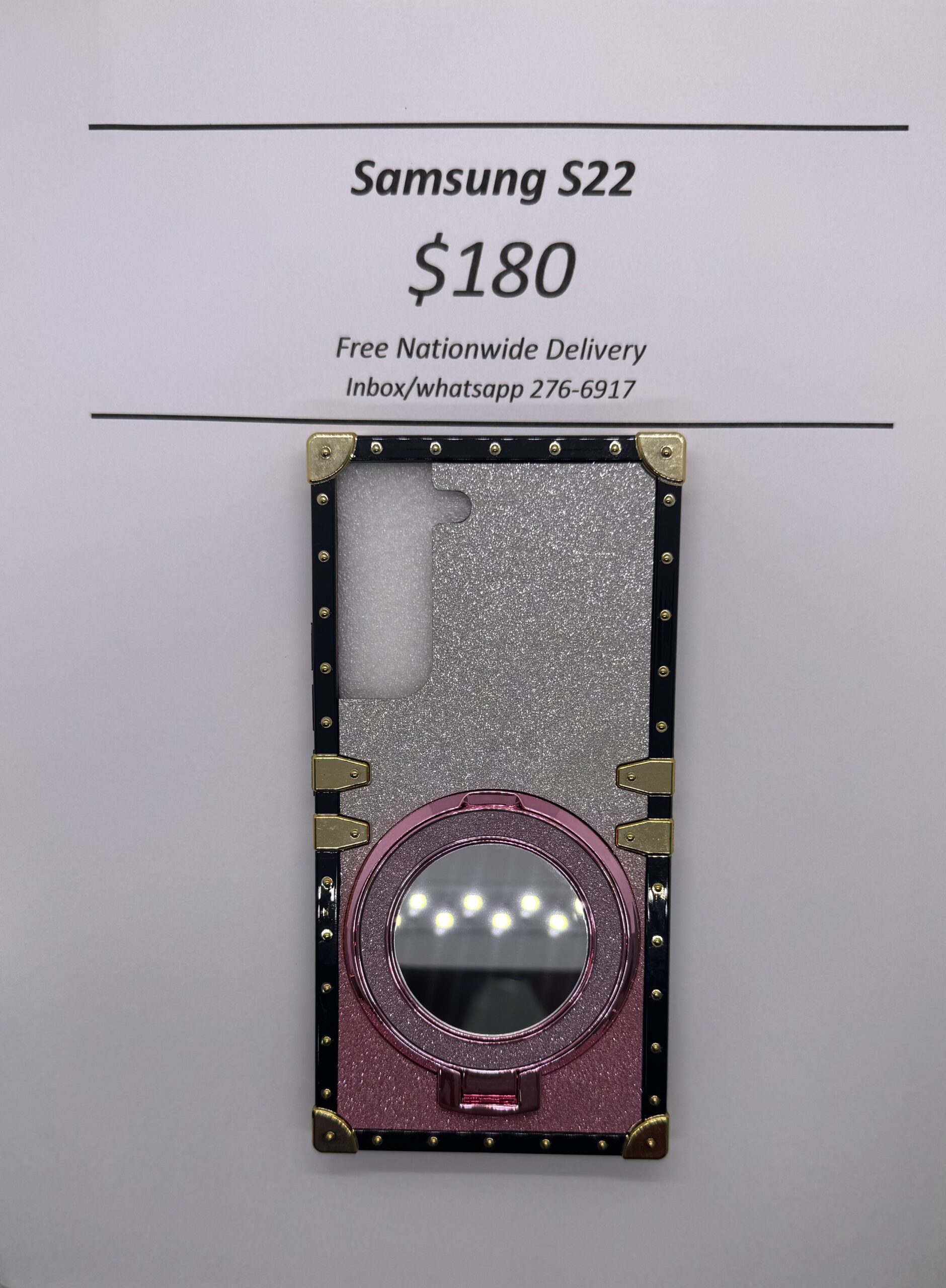 S22 Pink and Silver Glitter Trunk