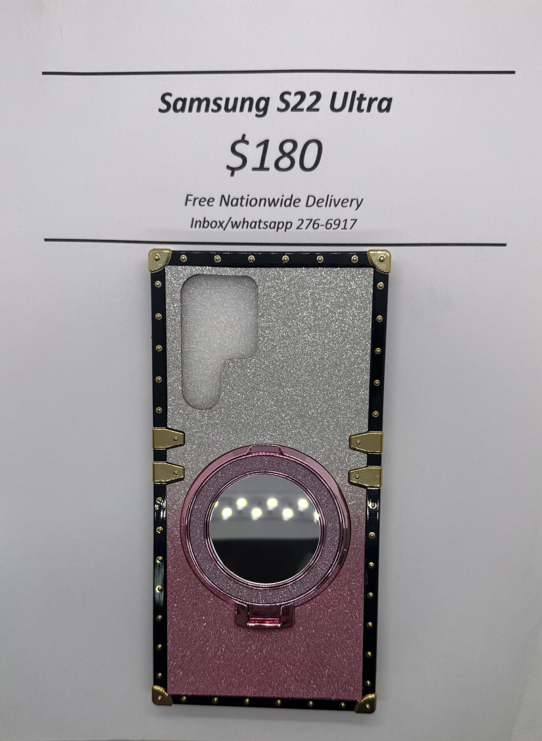 S22 Ultra Pink and Silver Glitter Trunk