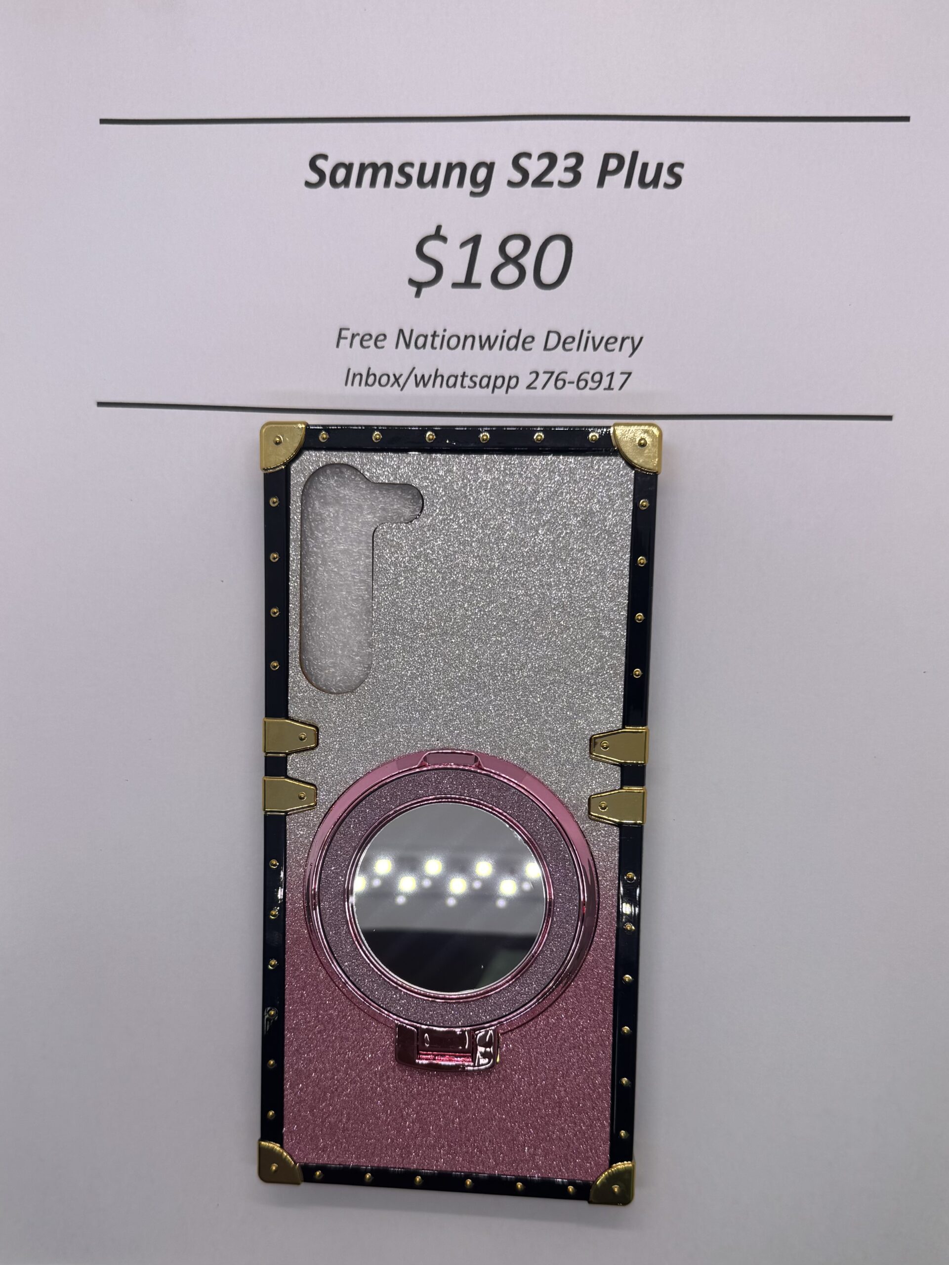 S23+ Pink and Silver Glitter Trunk