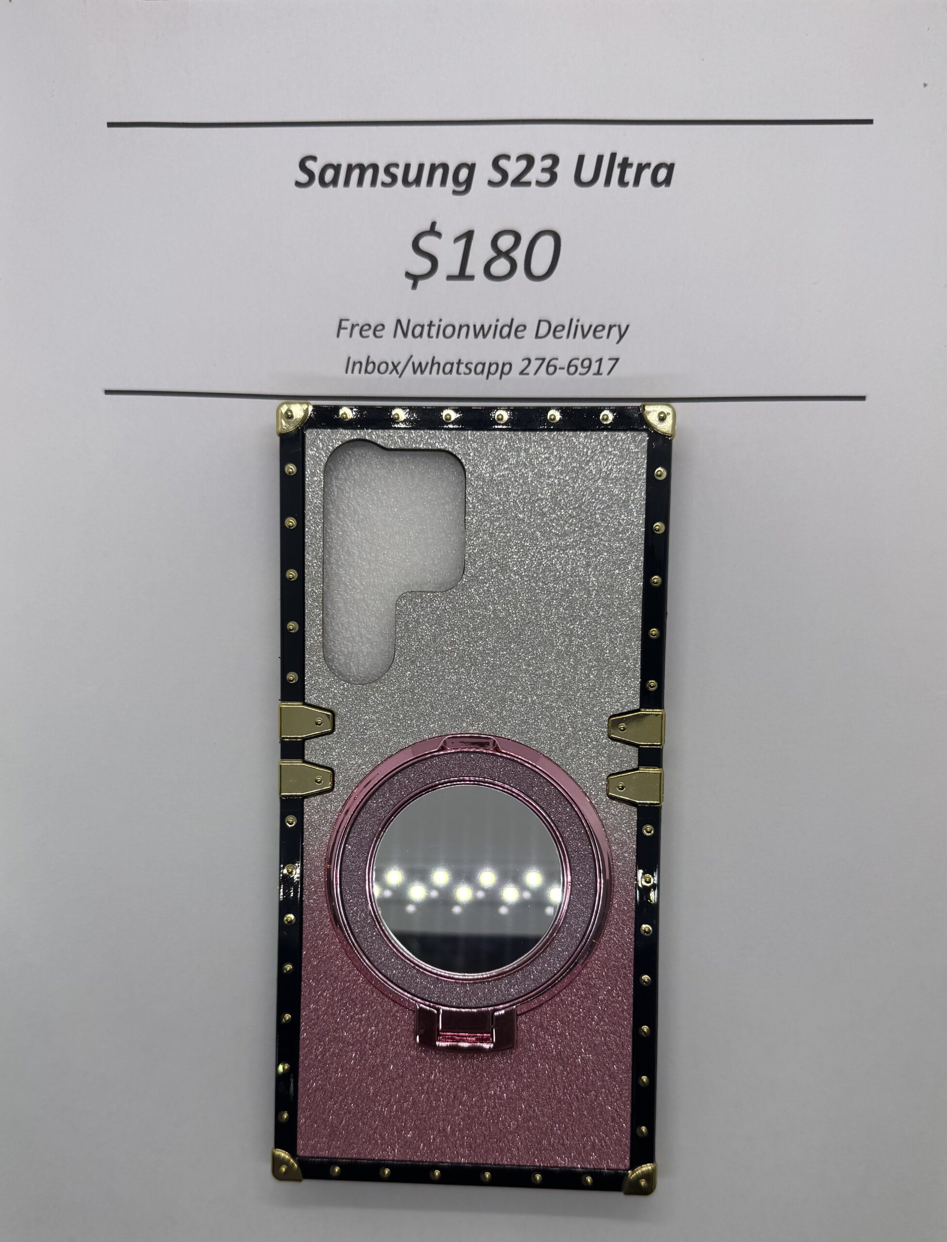 S23 Ultra Pink and Silver Glitter Trunk