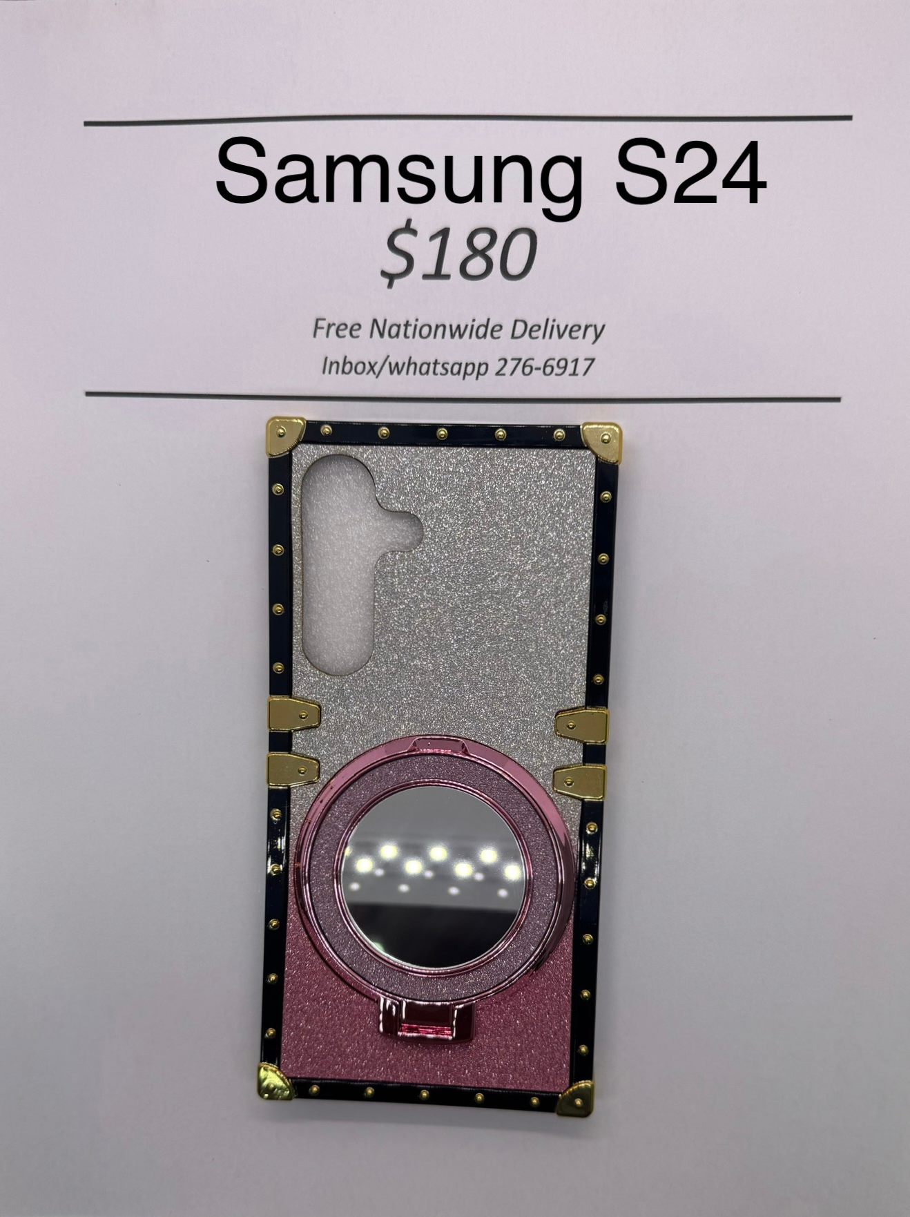 S24 Pink and Silver Glitter Trunk