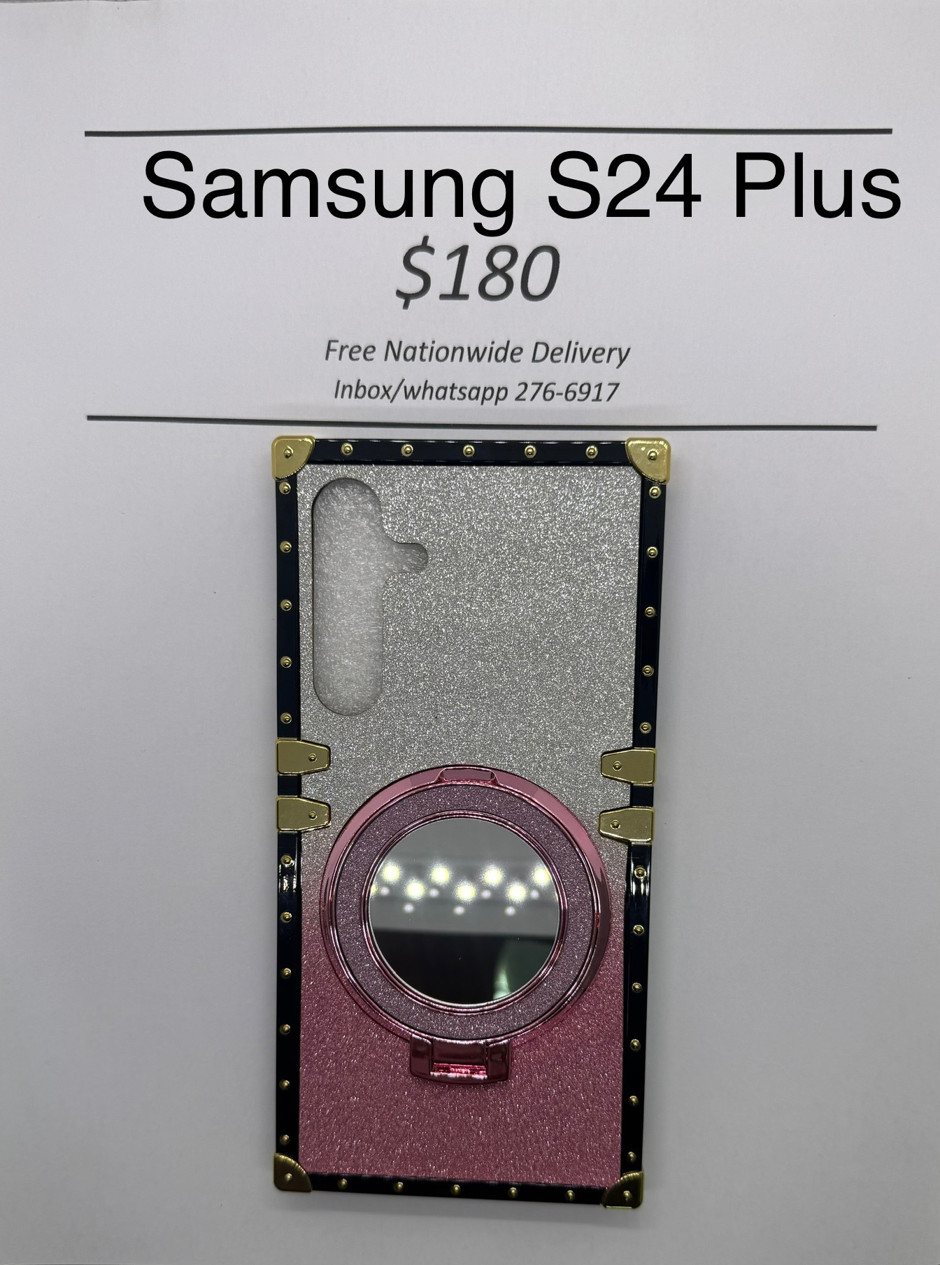 S24+ Pink and Silver Glitter Trunk