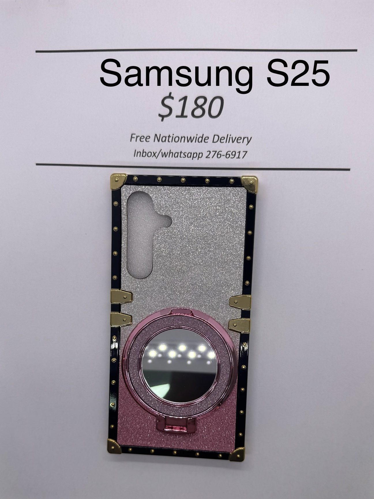 S25 Pink and Silver Glitter Trunk