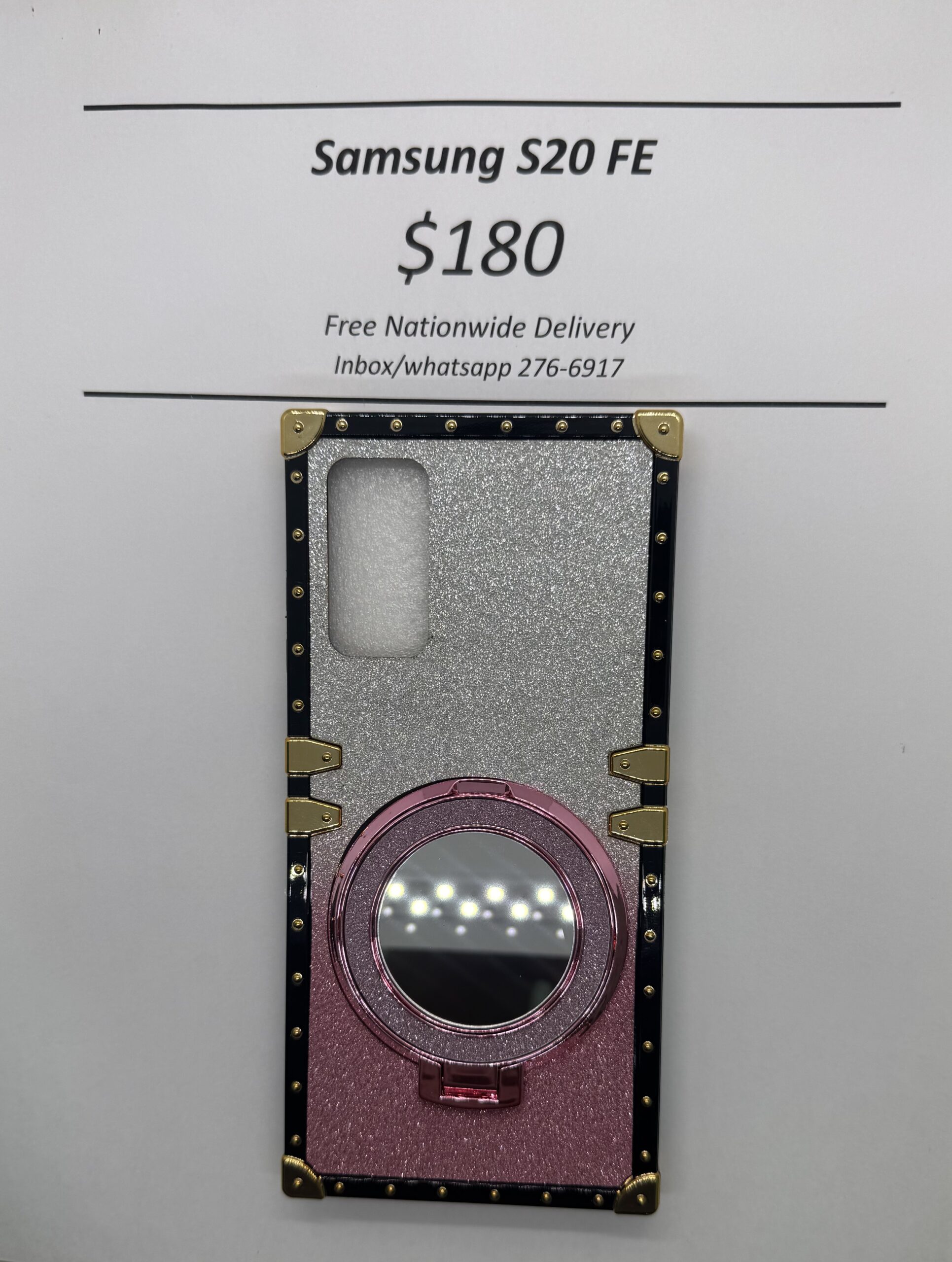 S20 FE Pink and Silver Glitter Trunk