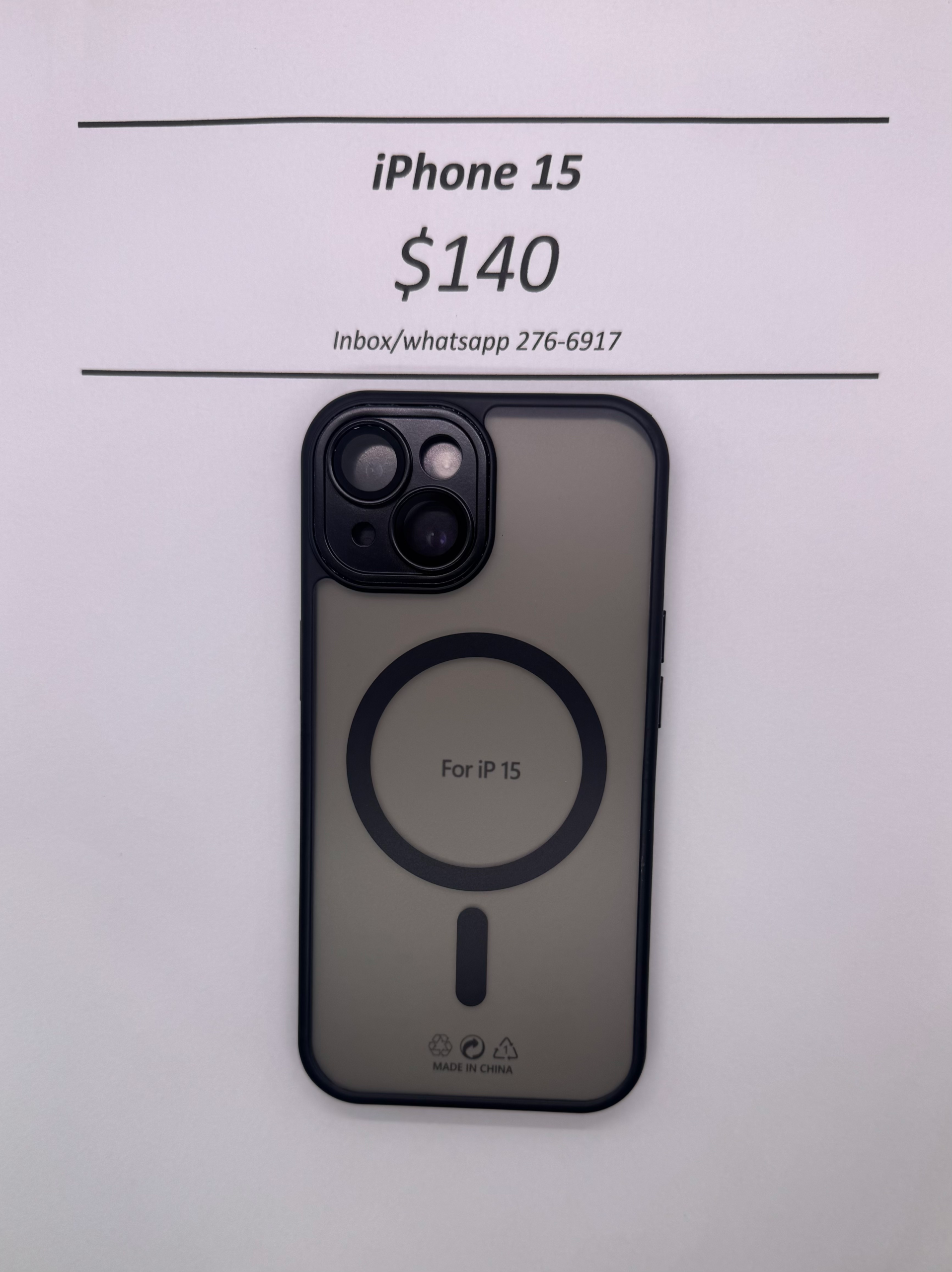 iPhone 15 Black Frosted Mag Safe