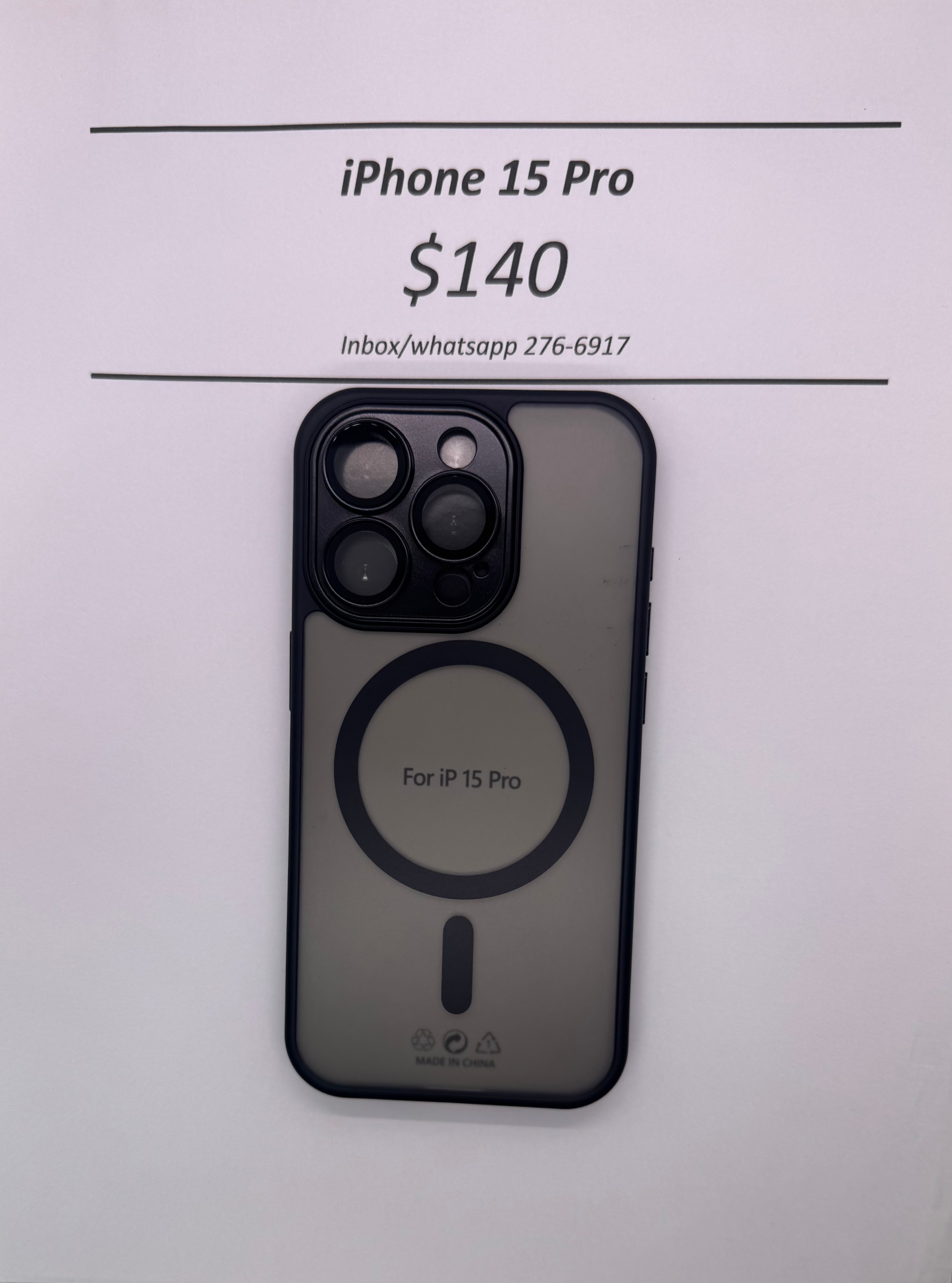 iPhone 15 Pro Black Frosted Mag Safe