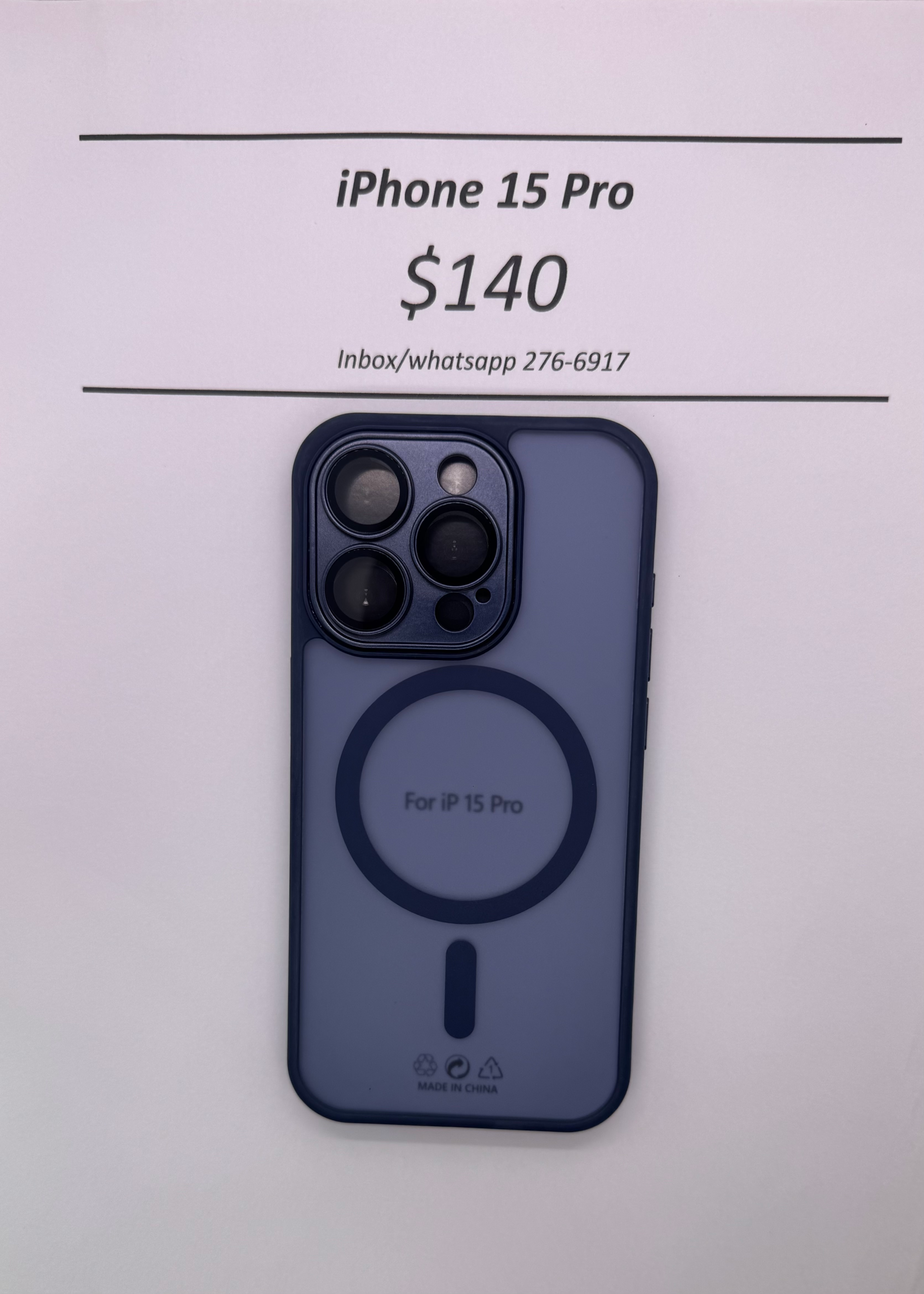 iPhone 15 Pro Blue Frosted Mag Safe