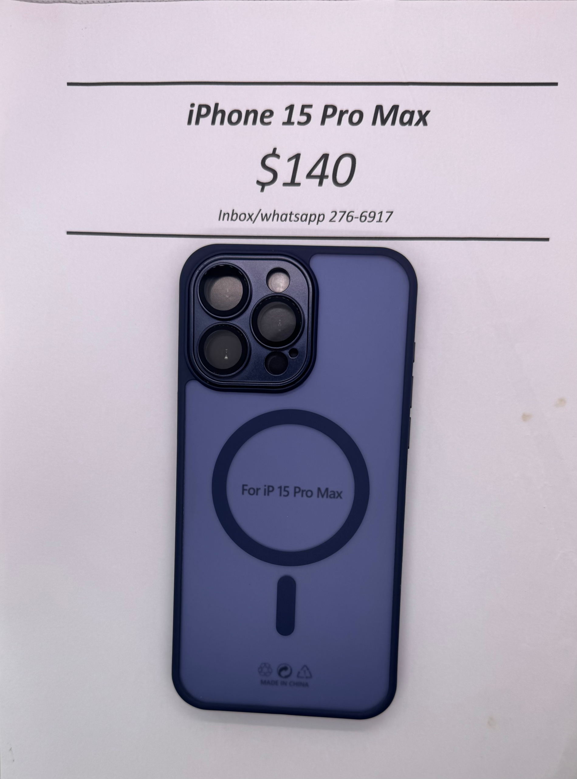 iPhone 15 Pro Max Blue Frosted Mag Safe