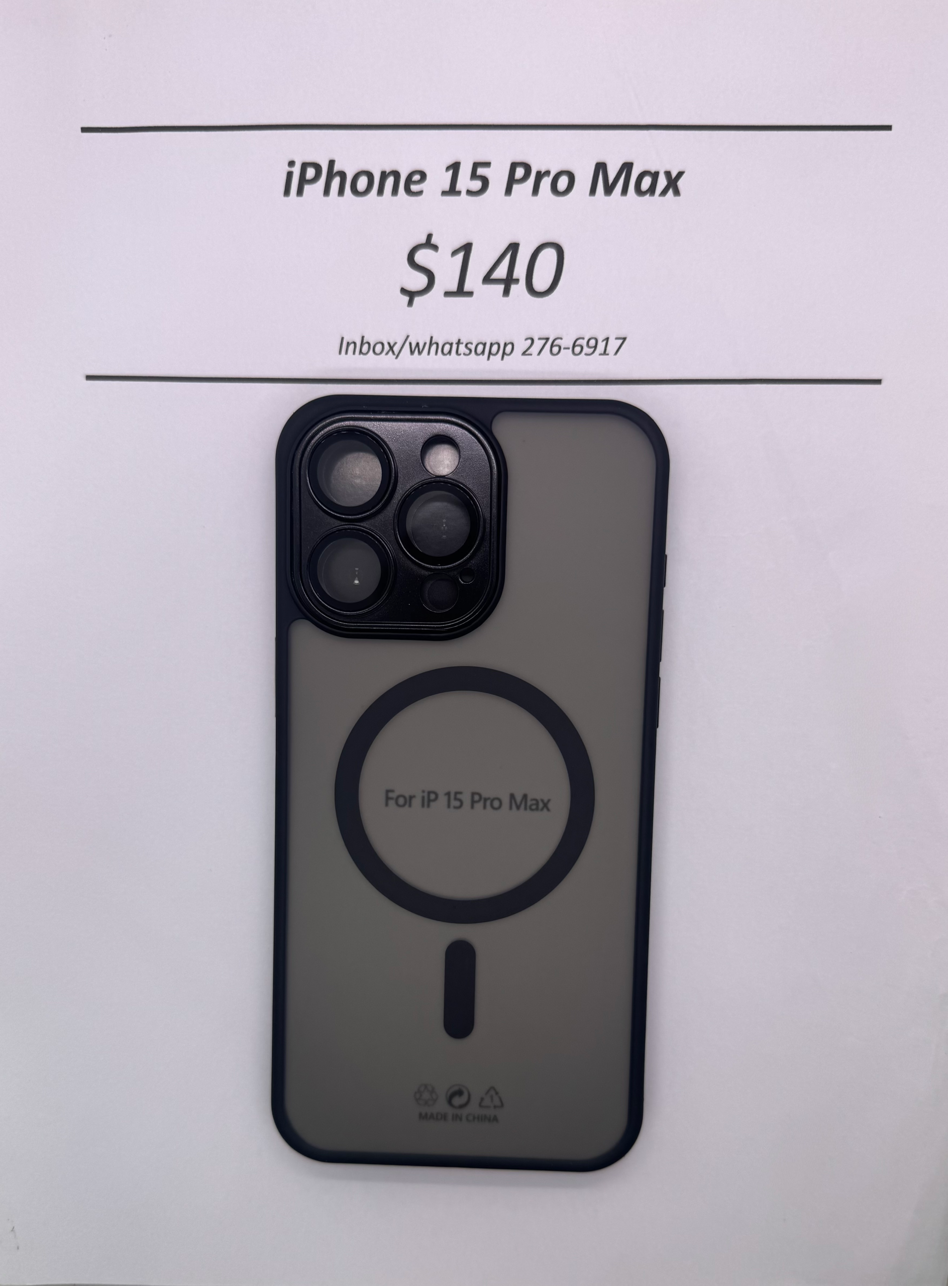 iPhone 15 Pro Max Black Frosted Mag Safe