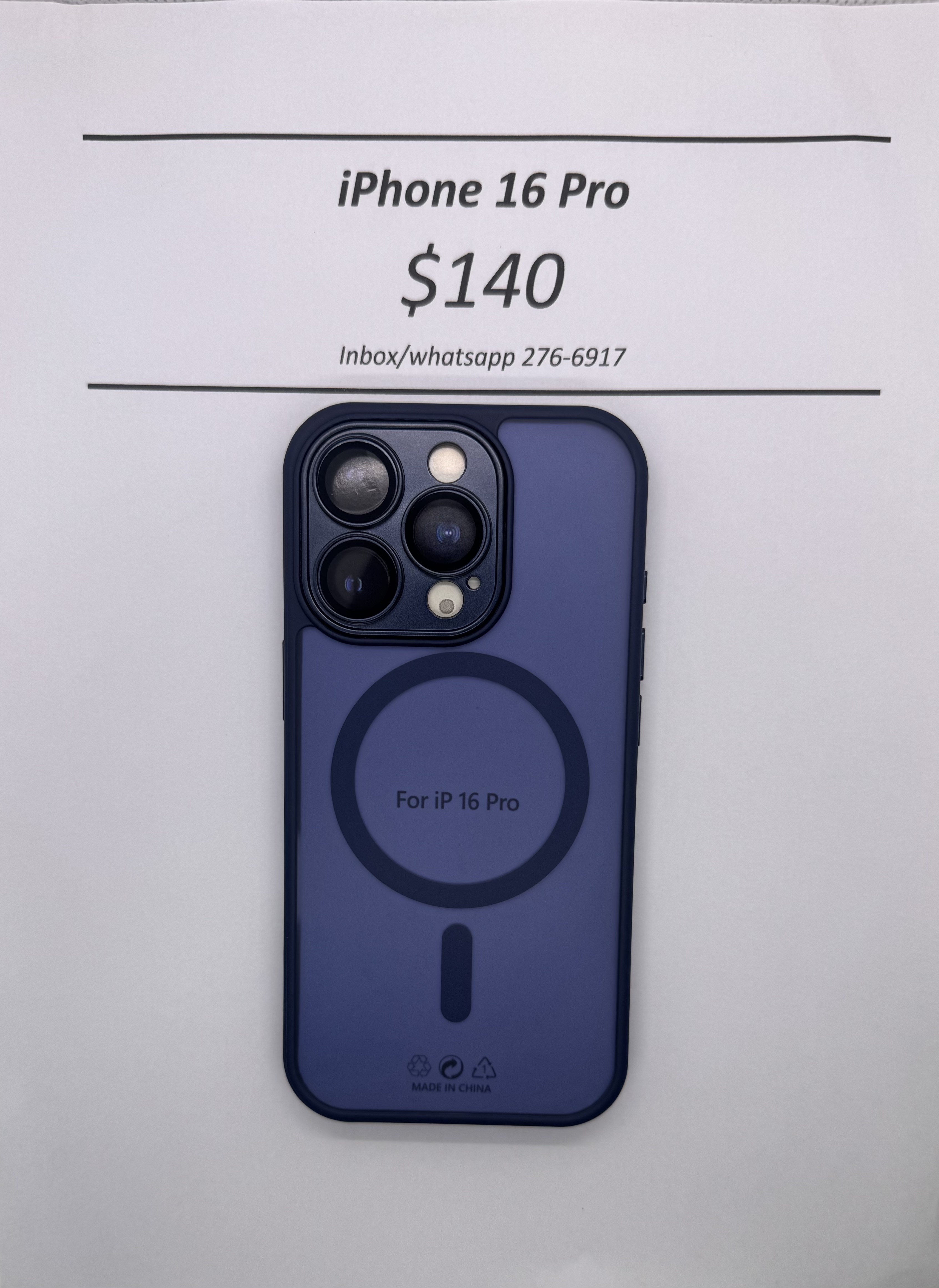 iPhone 16 Pro Blue Frosted Mag Safe