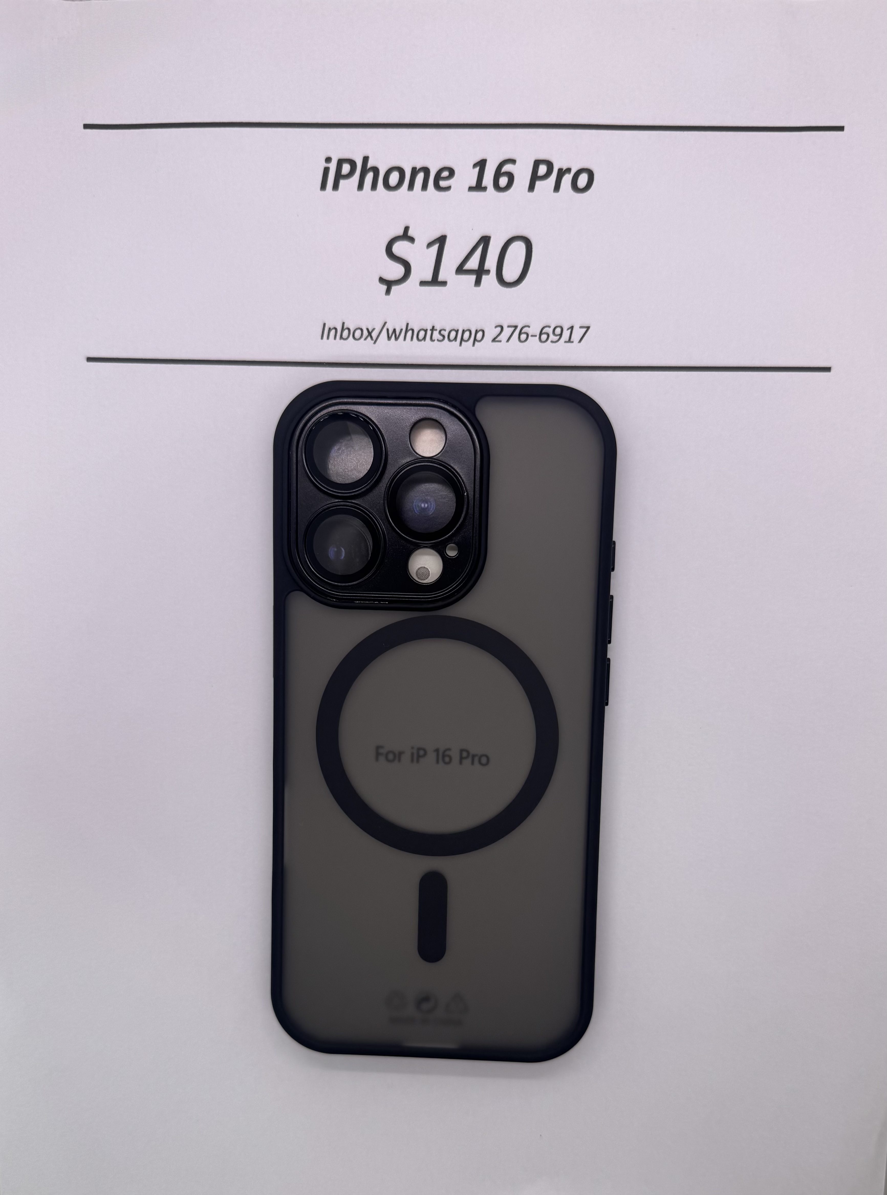 iPhone 16 Pro Black Frosted Mag Safe