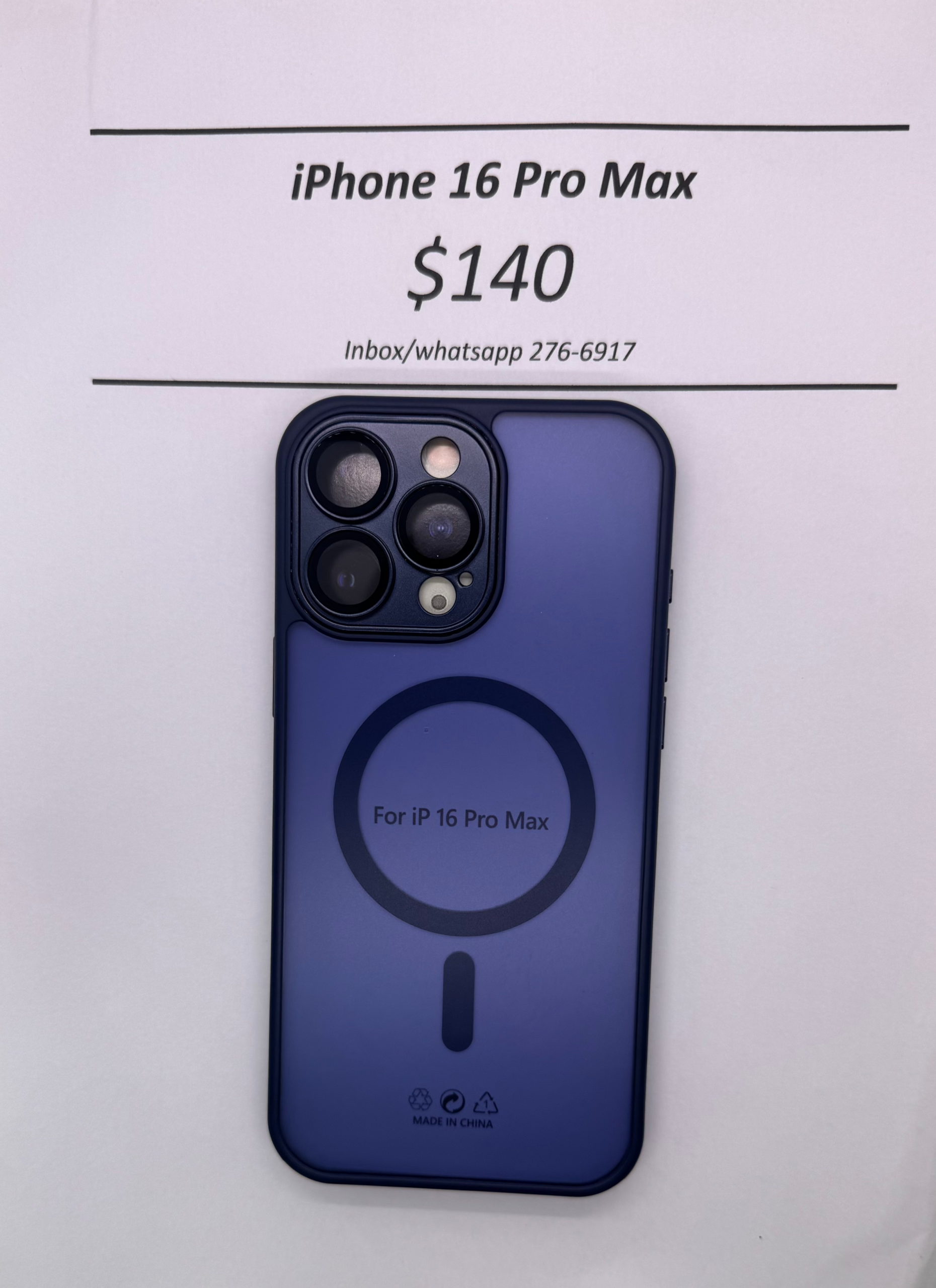 iPhone 16 Pro Max Blue Frosted Mag Safe