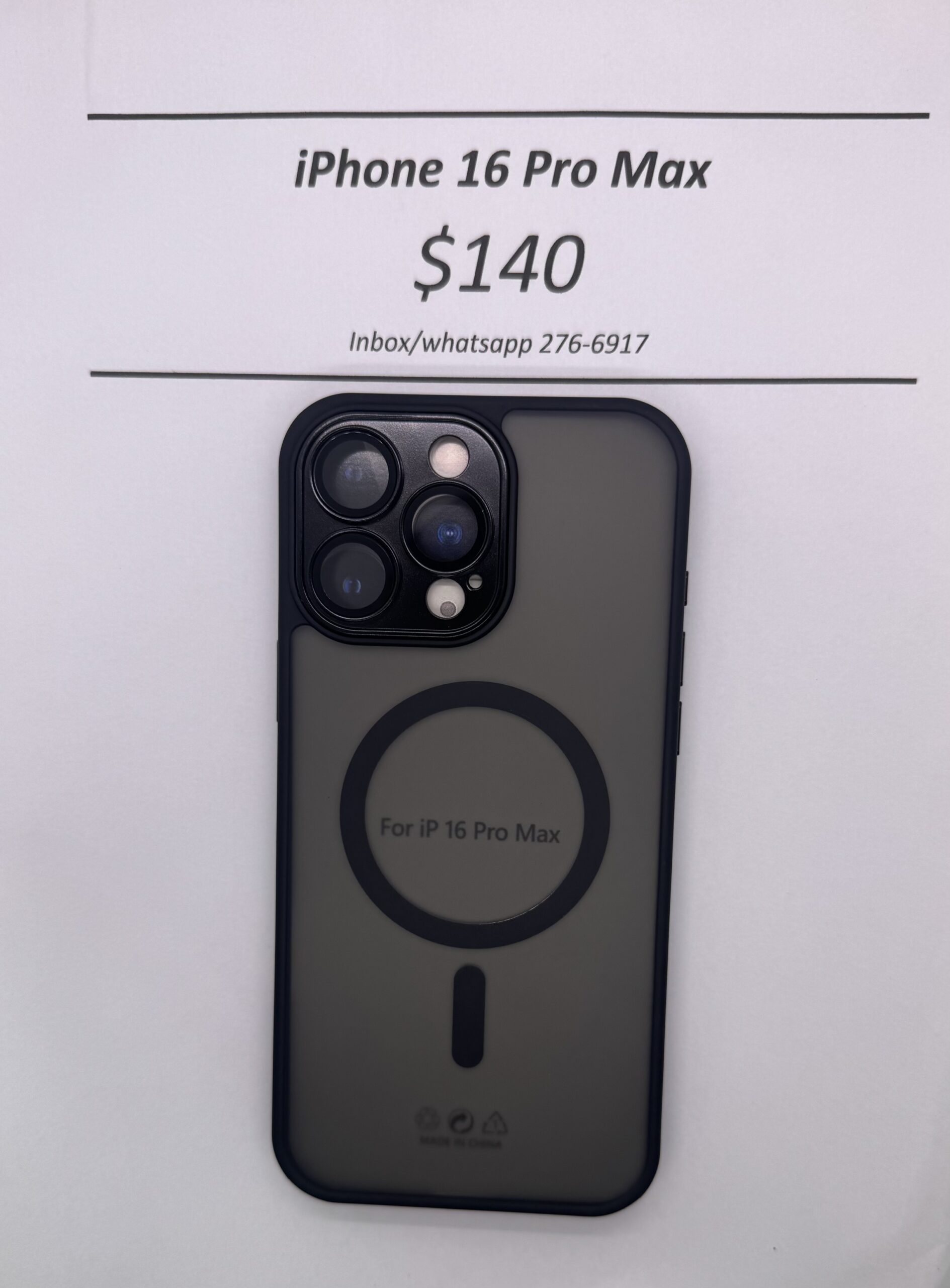 iPhone 16 Pro Max Black Frosted Mag Safe