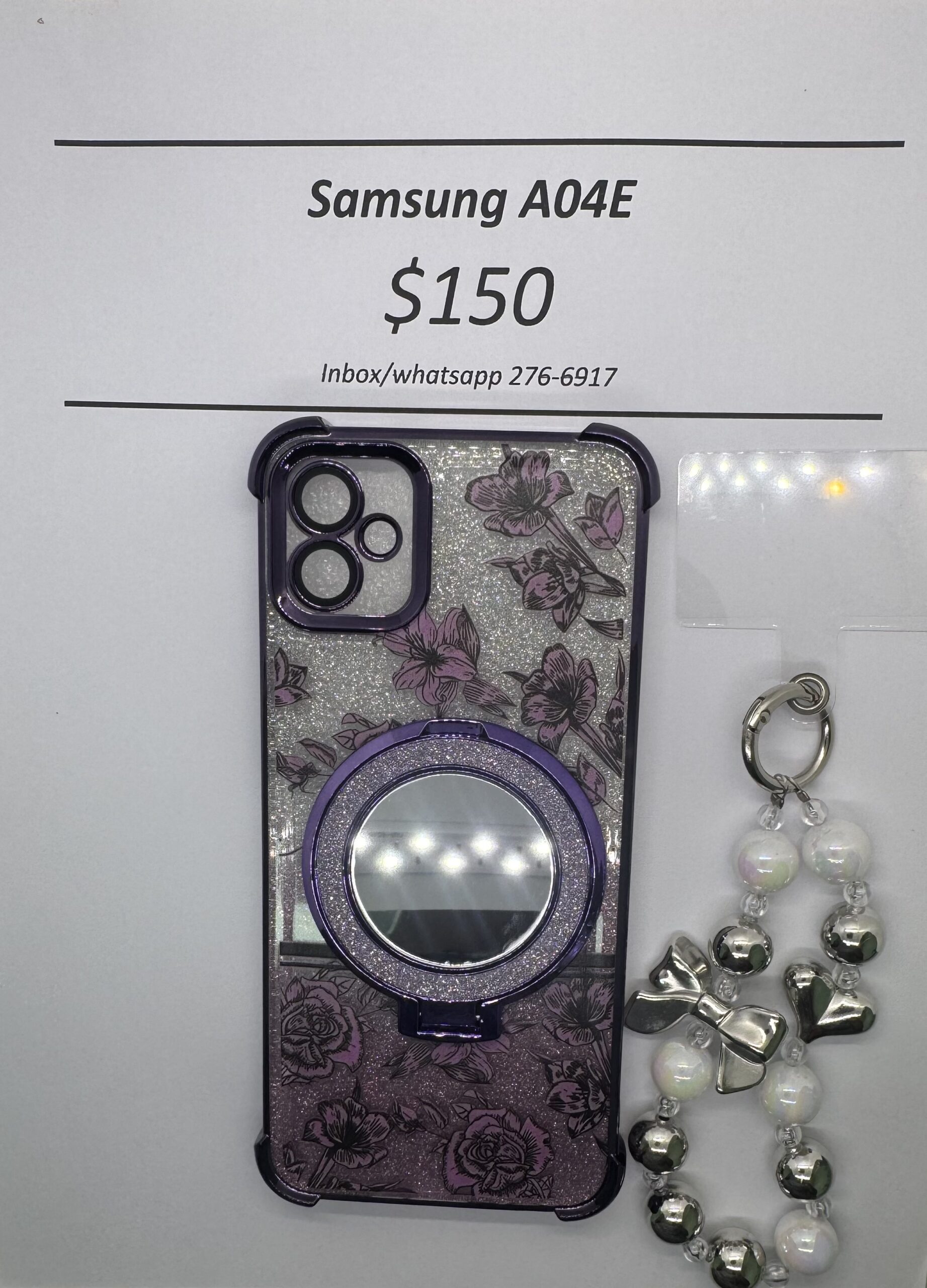A04E Purple Floral Glitter