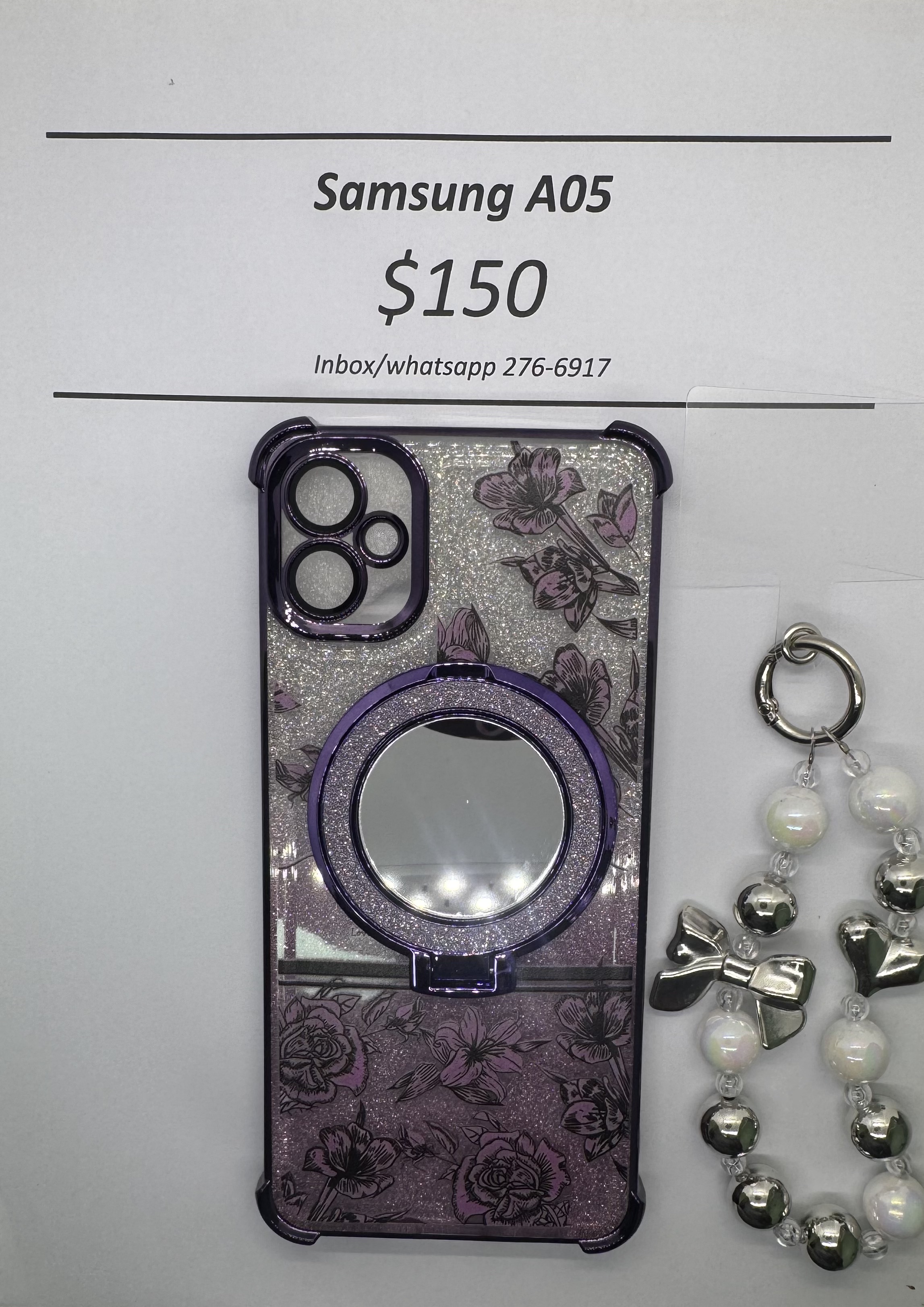 A05 Purple Floral Glitter