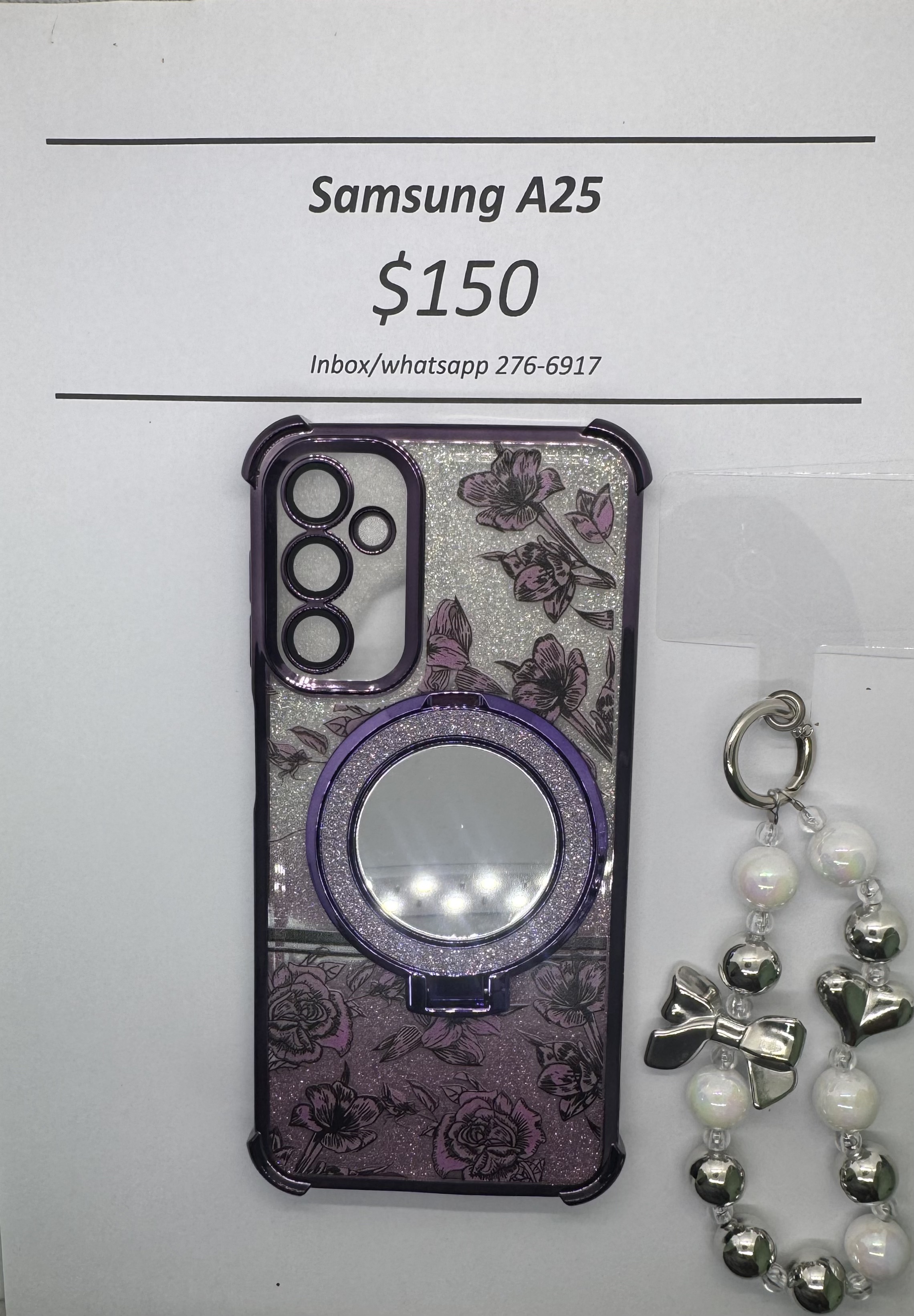 A25 Purple Floral Glitter