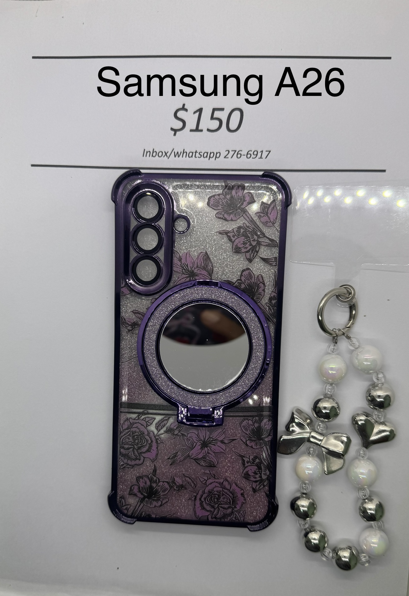 A26 Purple Floral Glitter