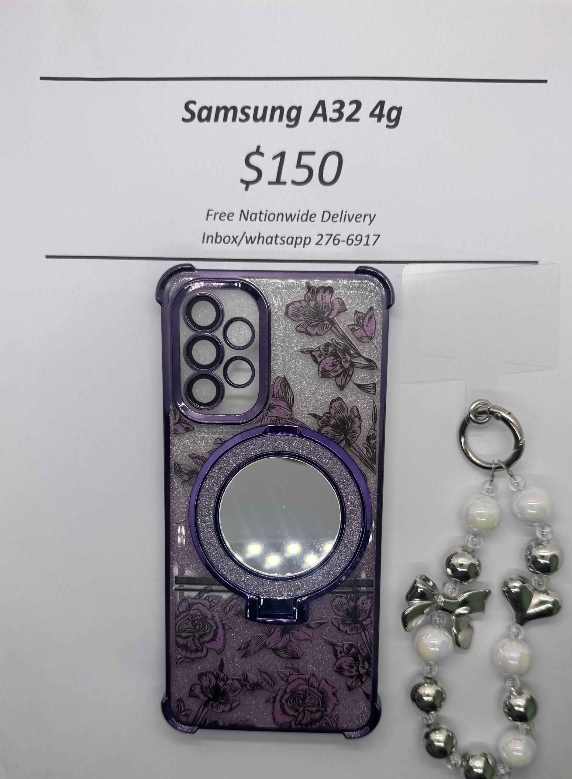 A32 4G Purple Floral Glitter