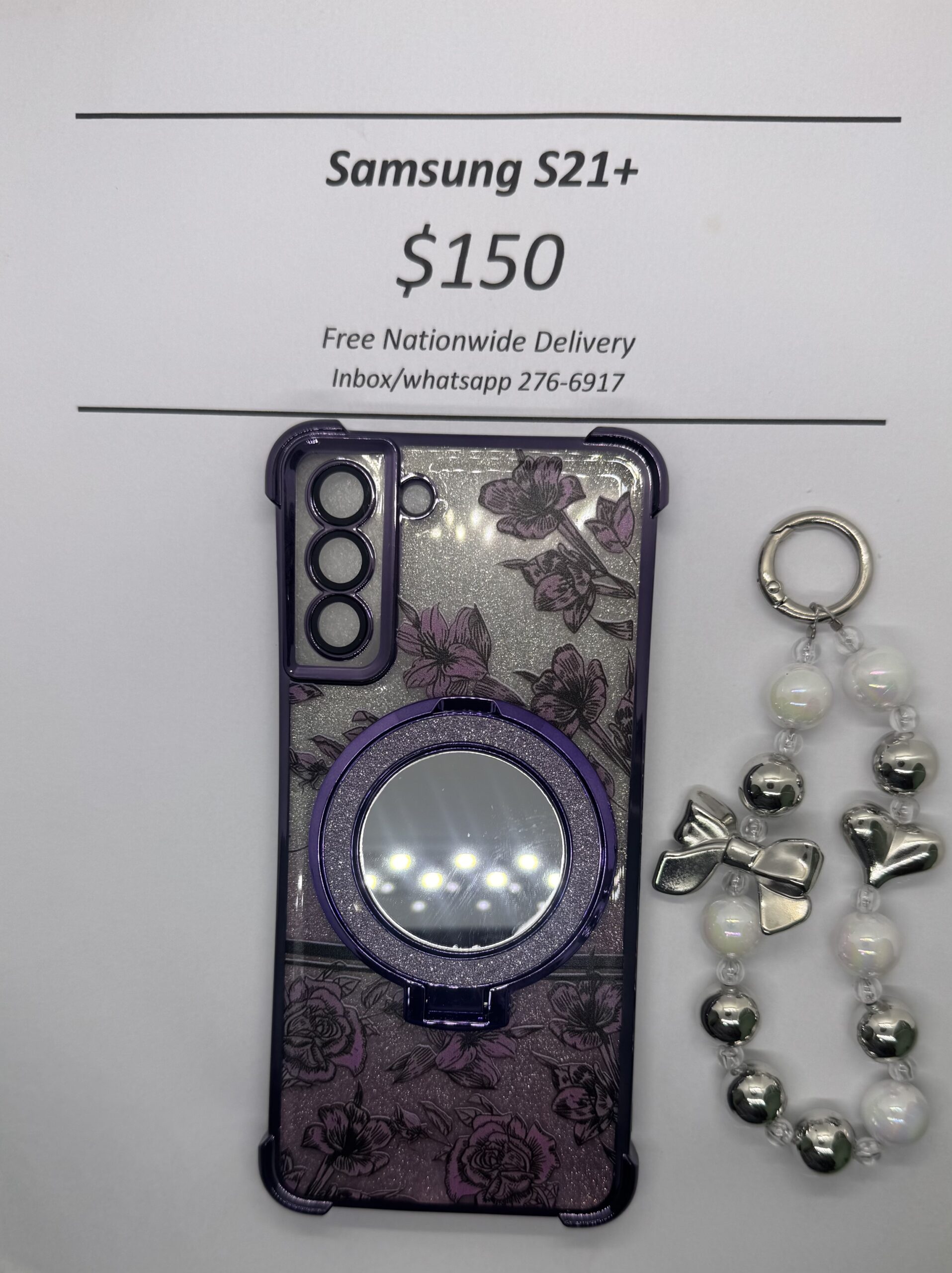 S21+ Purple Floral Glitter