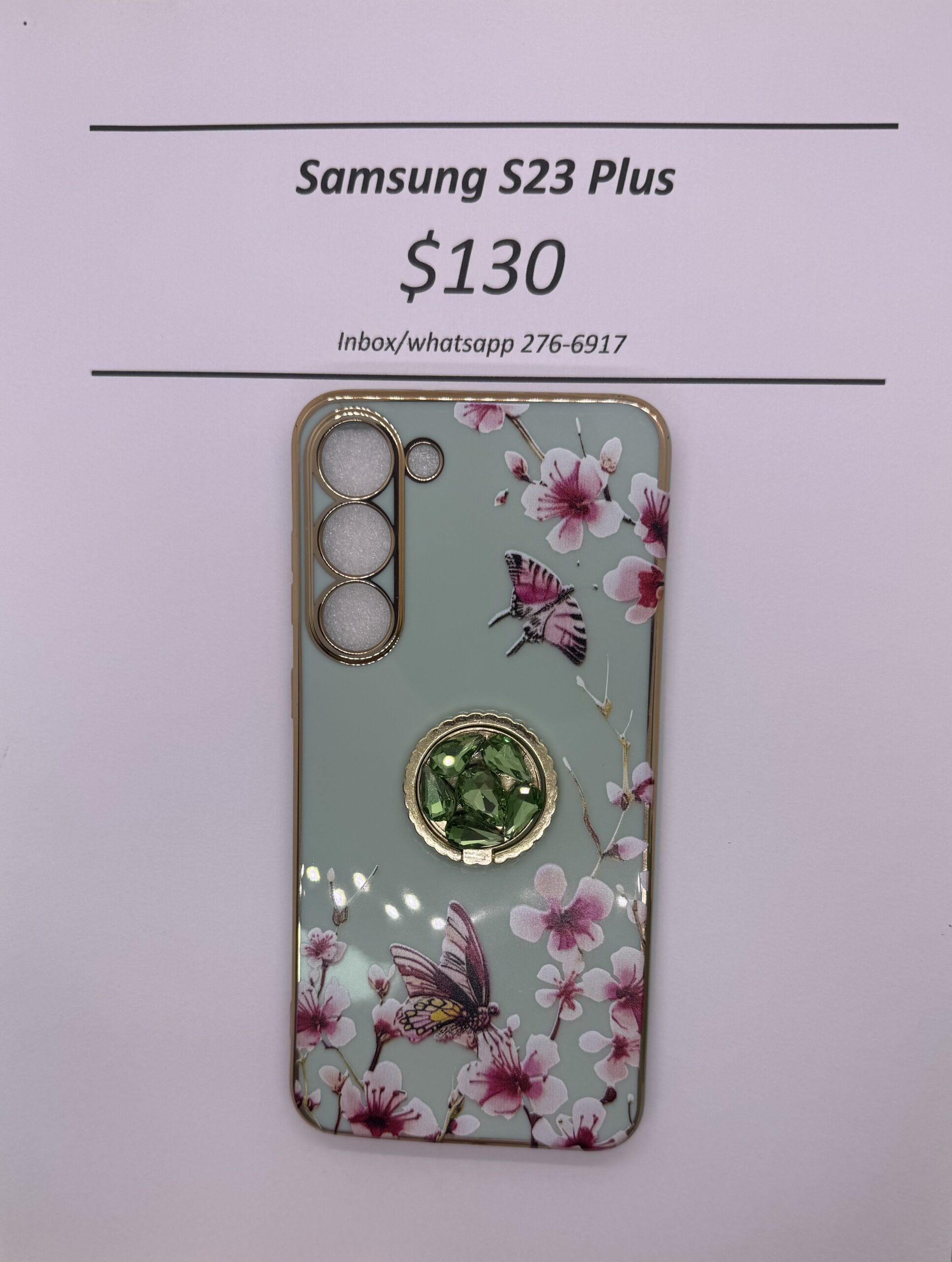 S23+ Green Floral Butterfly