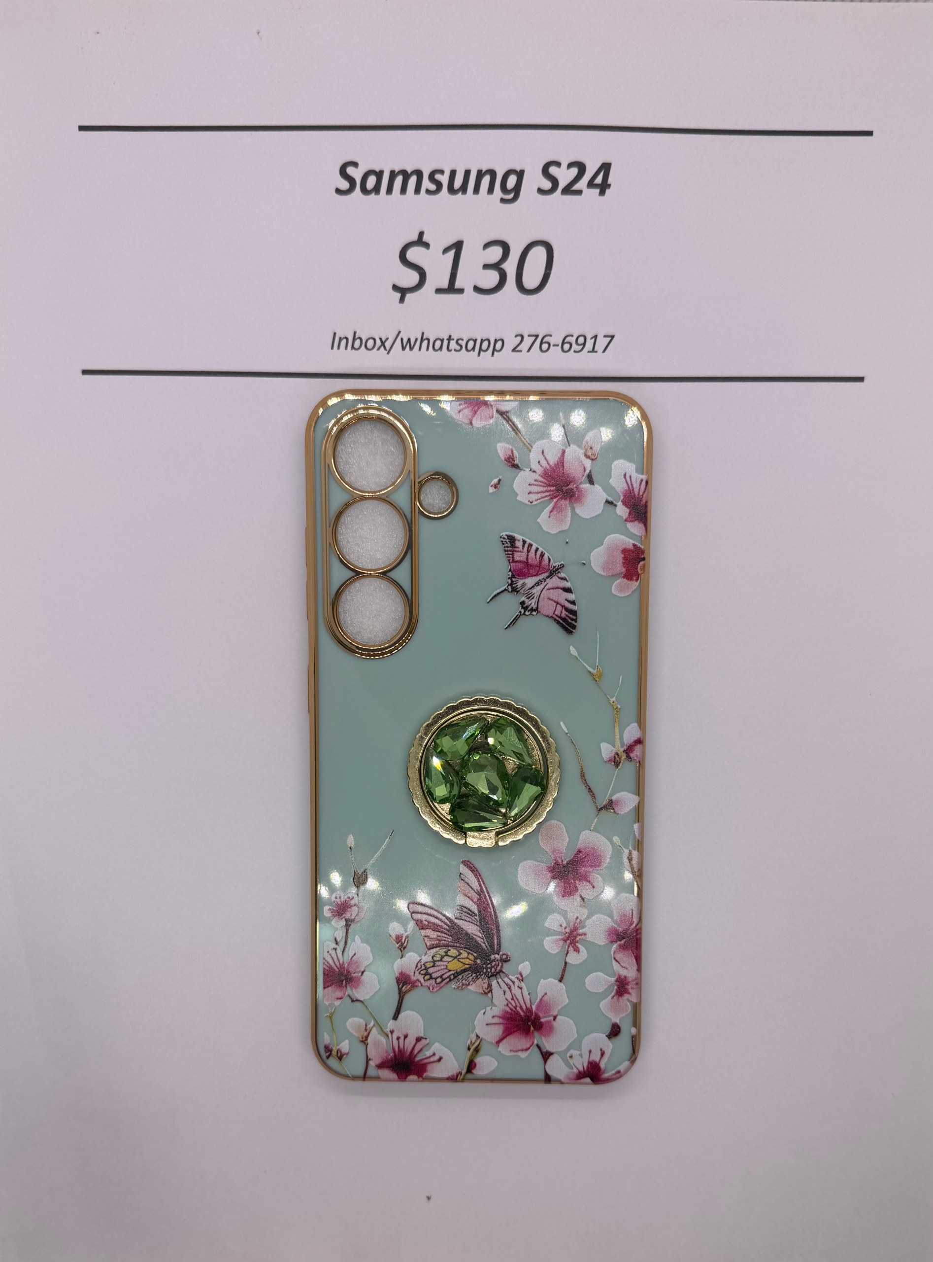S24 Green Floral Butterfly