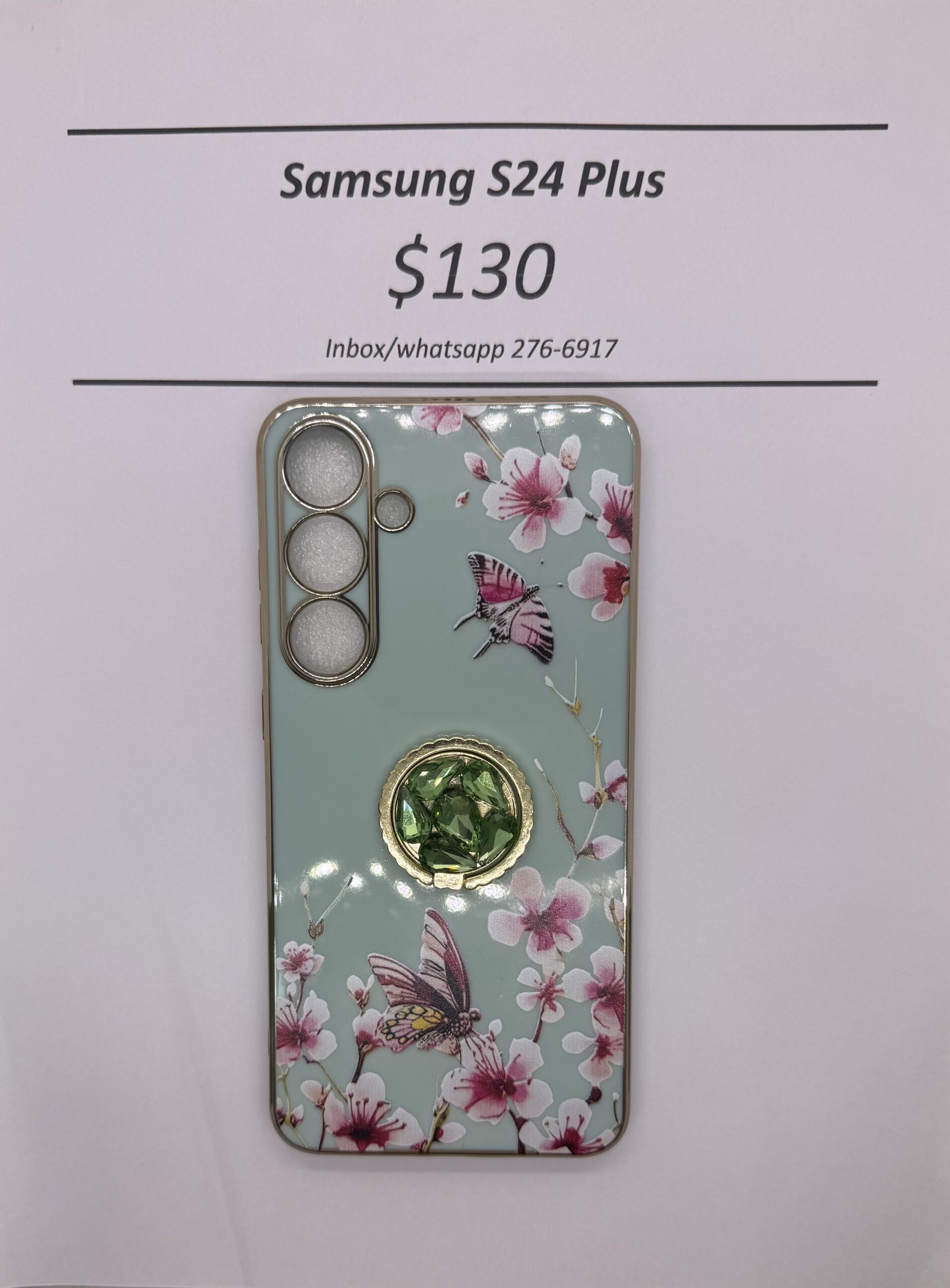 S24+ Green Floral Butterfly