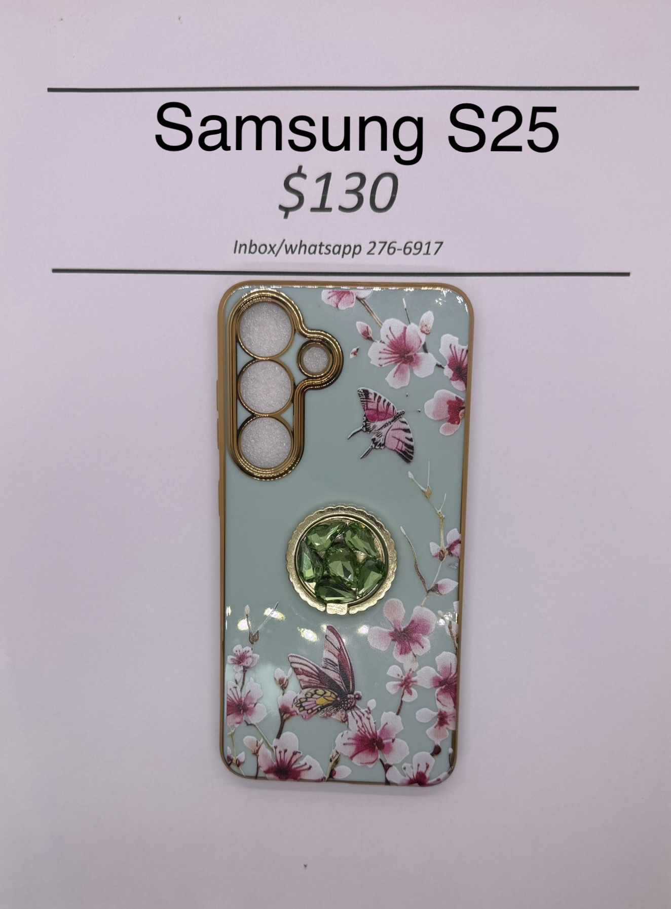 S25 Green Floral Butterfly