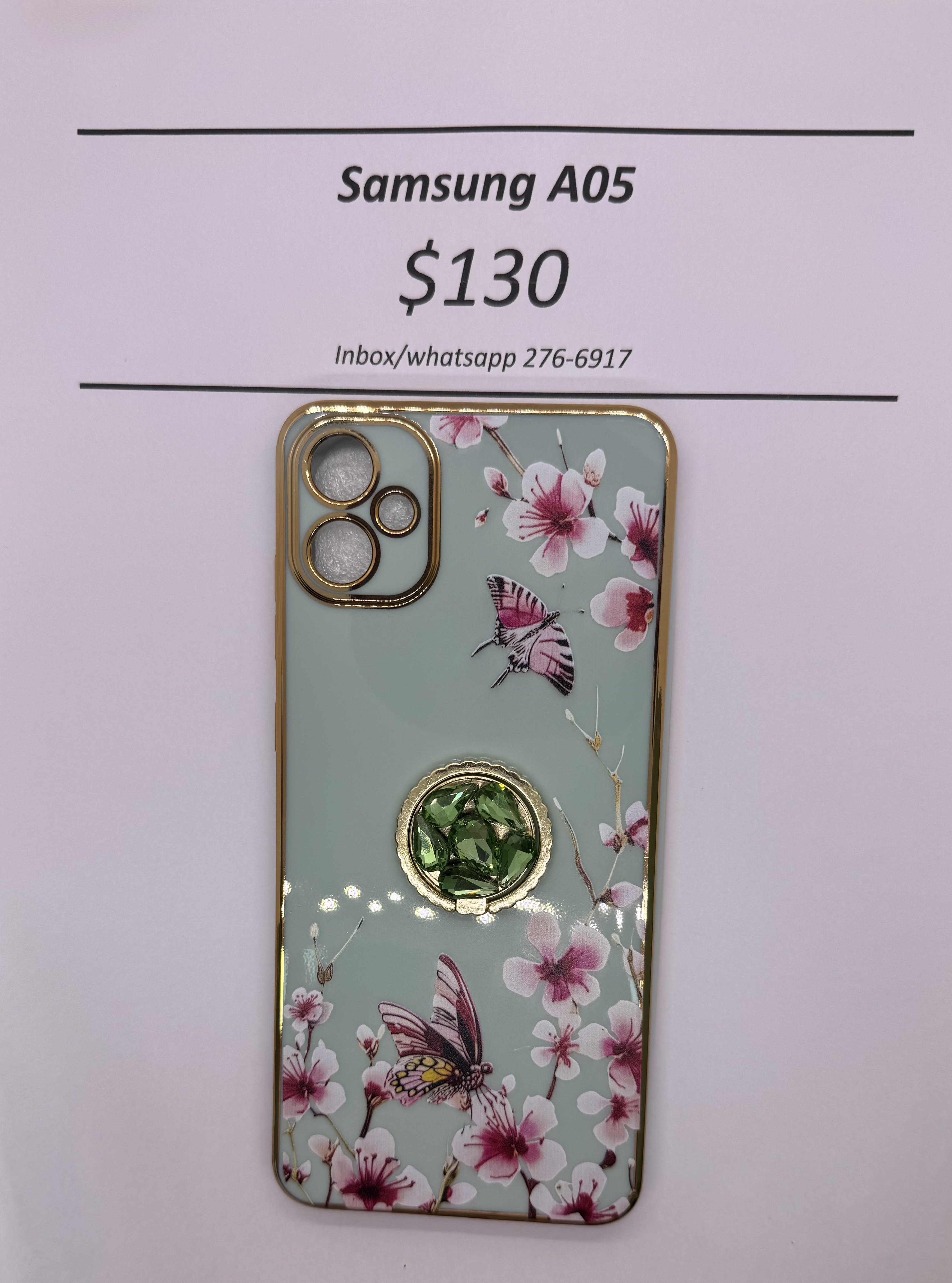 A05 Green Floral Butterfly